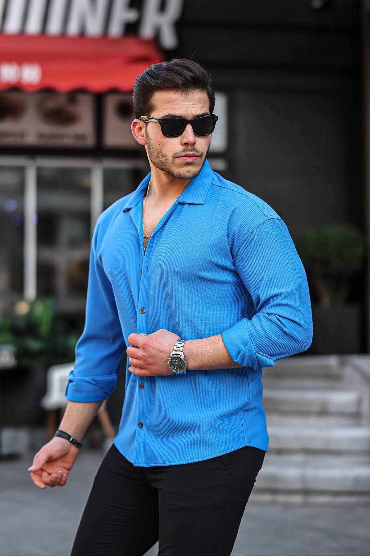 OTAKU  3’lü Erkek Fitilli Ottoman Uzun Kollu Gömlek Seti - Görsel 7