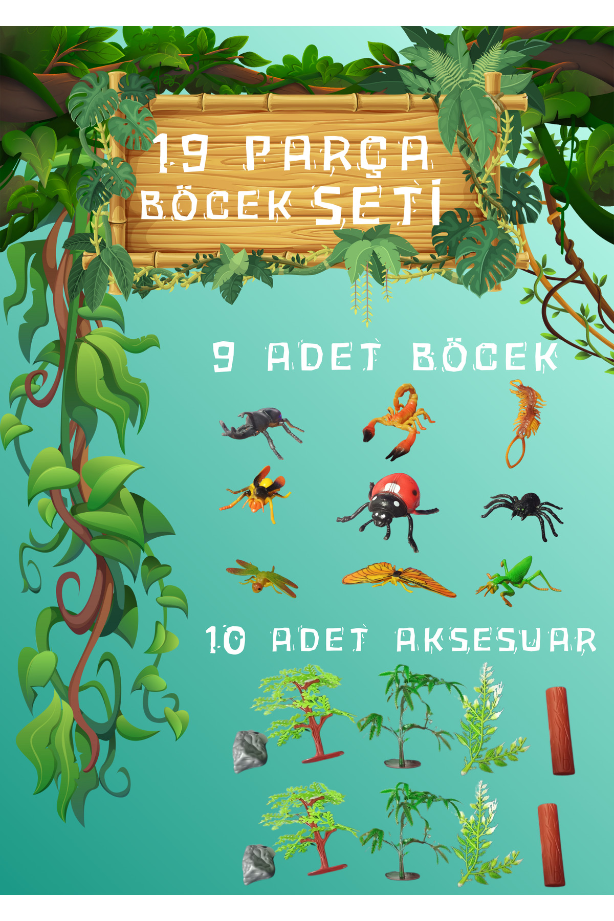 Boratila Toys 25 Cm Kovada 19 Parça Böcekler Seti Oyuncak - Fiyatı