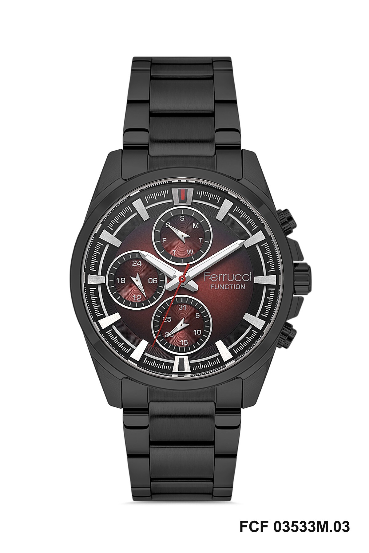 ساعت مچی مردانه مشکی، صفحه مشکی - بند فلزی شیک، ۲ سال گارانتی