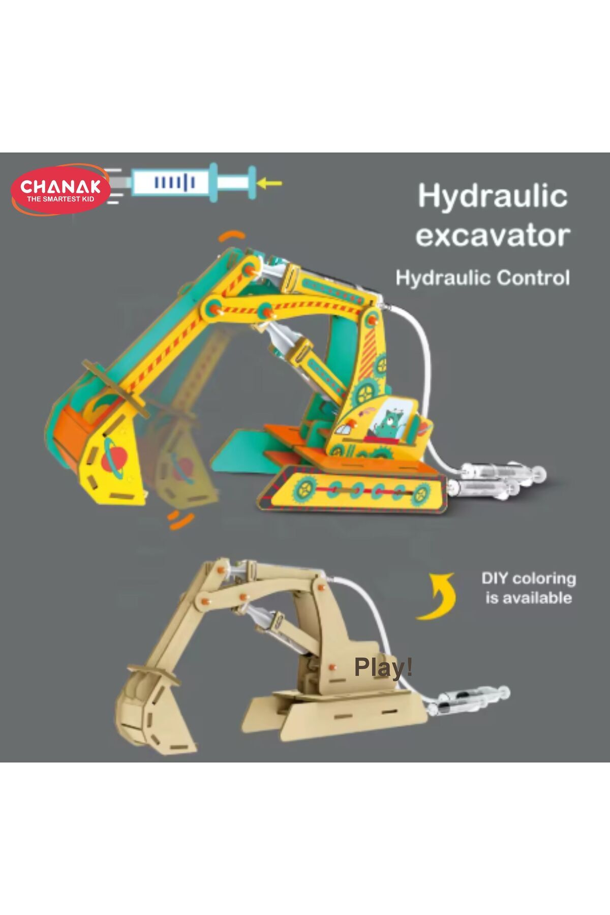 کیت علمی هیدرولیک ۴ در ۱ برای کودکان | اسباب‌بازی مهندسی مکانیک STEM