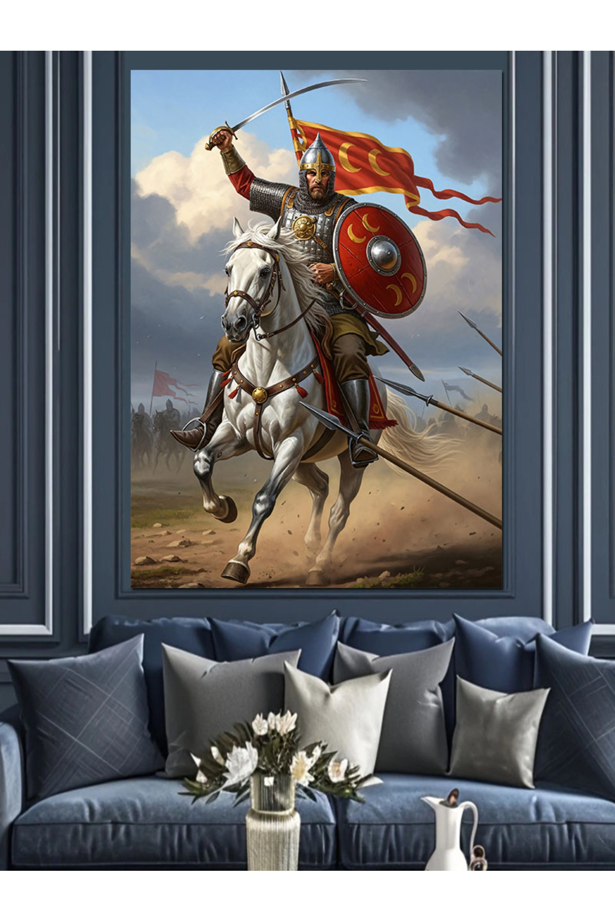 Kılıçlı Şövalye At Yüksek kaliteli yağlı boya dokulu Kanvas Canvas Tablo kanvas tablo canvas tablo
