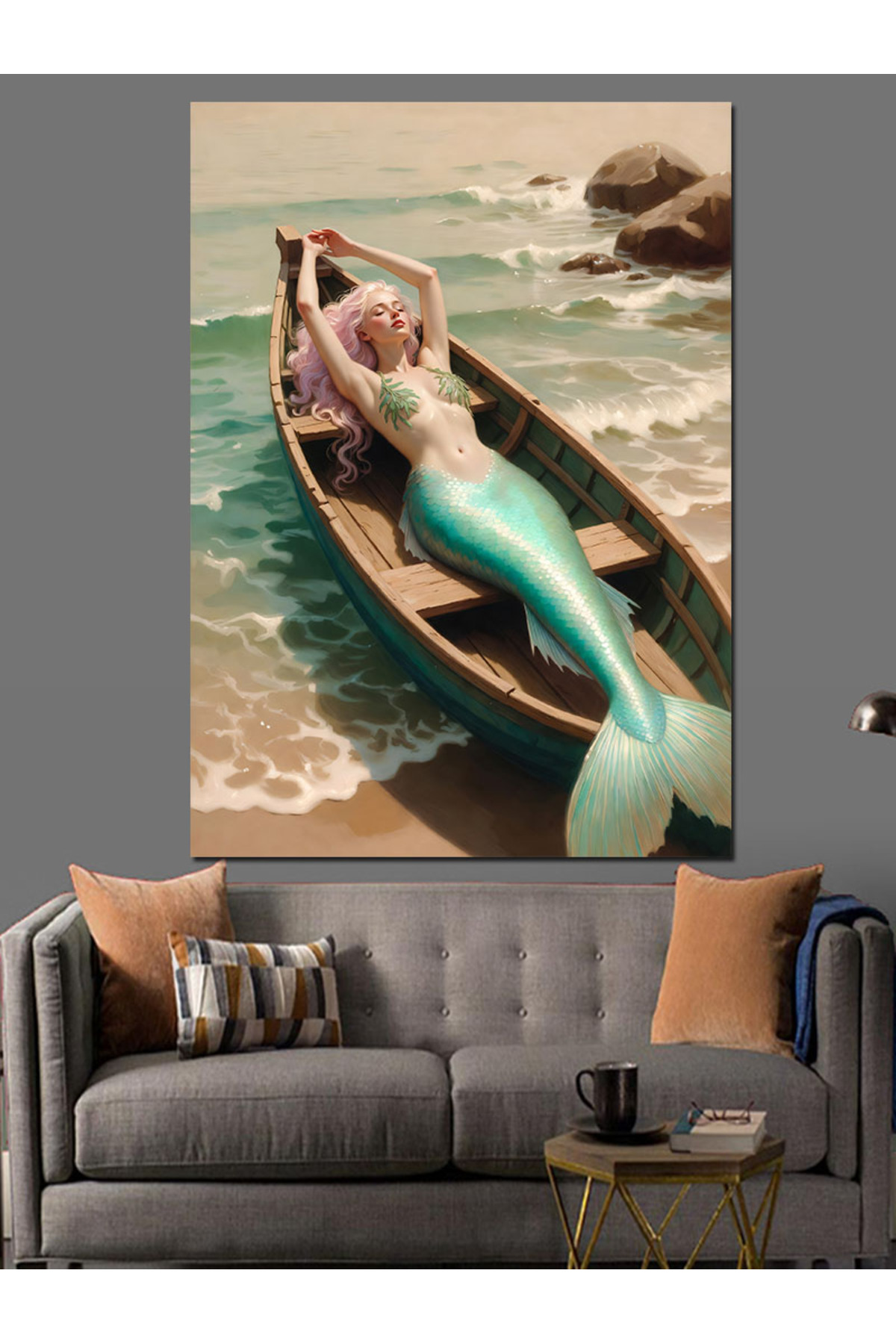 Sandaldaki Deniz Yüksek kaliteli yağlı boya dokulu Kanvas Canvas Tablo kanvas tablo canvas tablo du