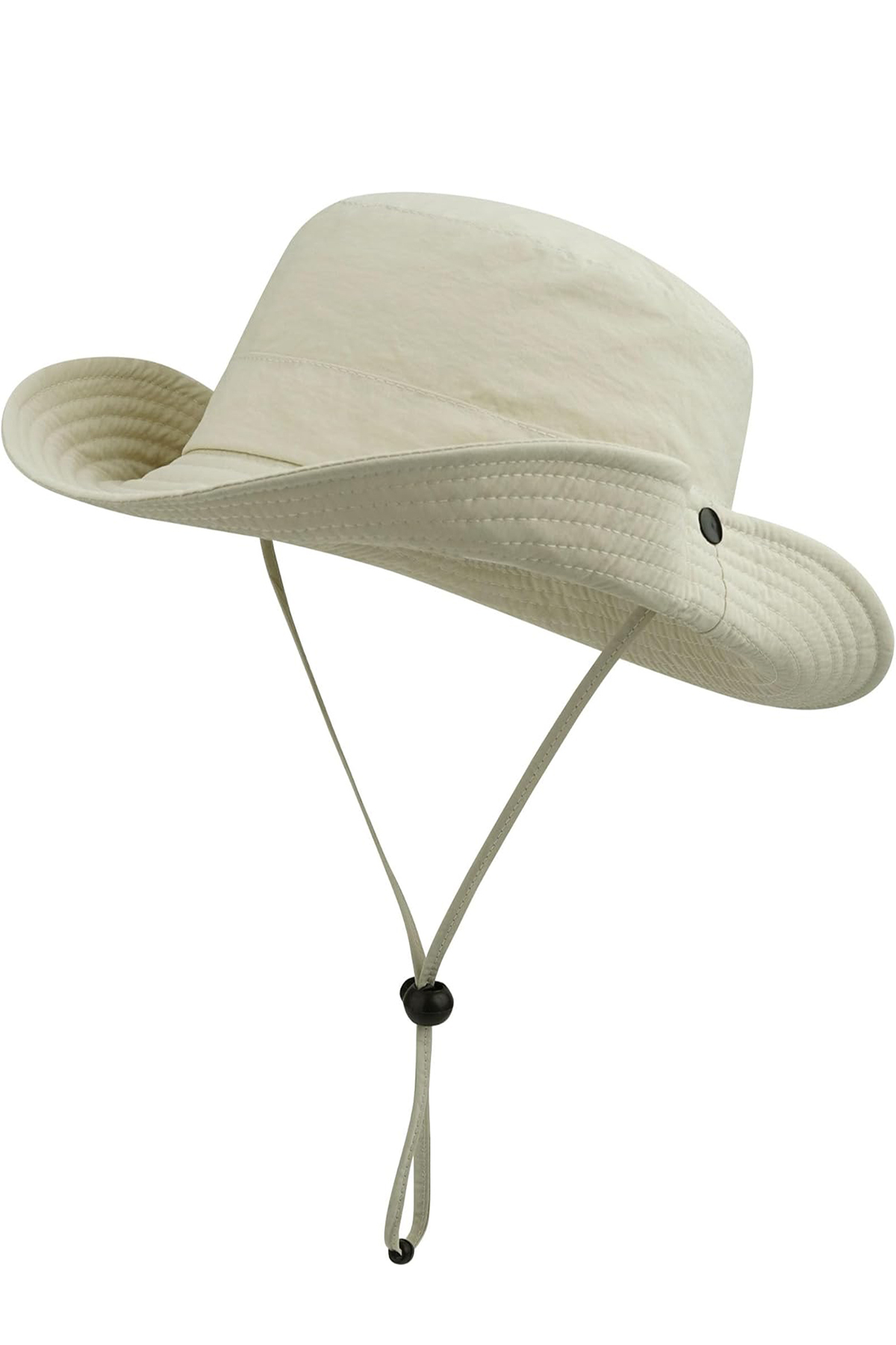 Verahed Yazlık Katlanabilir Geniş Siperlikli Bej Safari Kovboy Şapkası Unisex Fötr Bucket Balıkçı Şapka