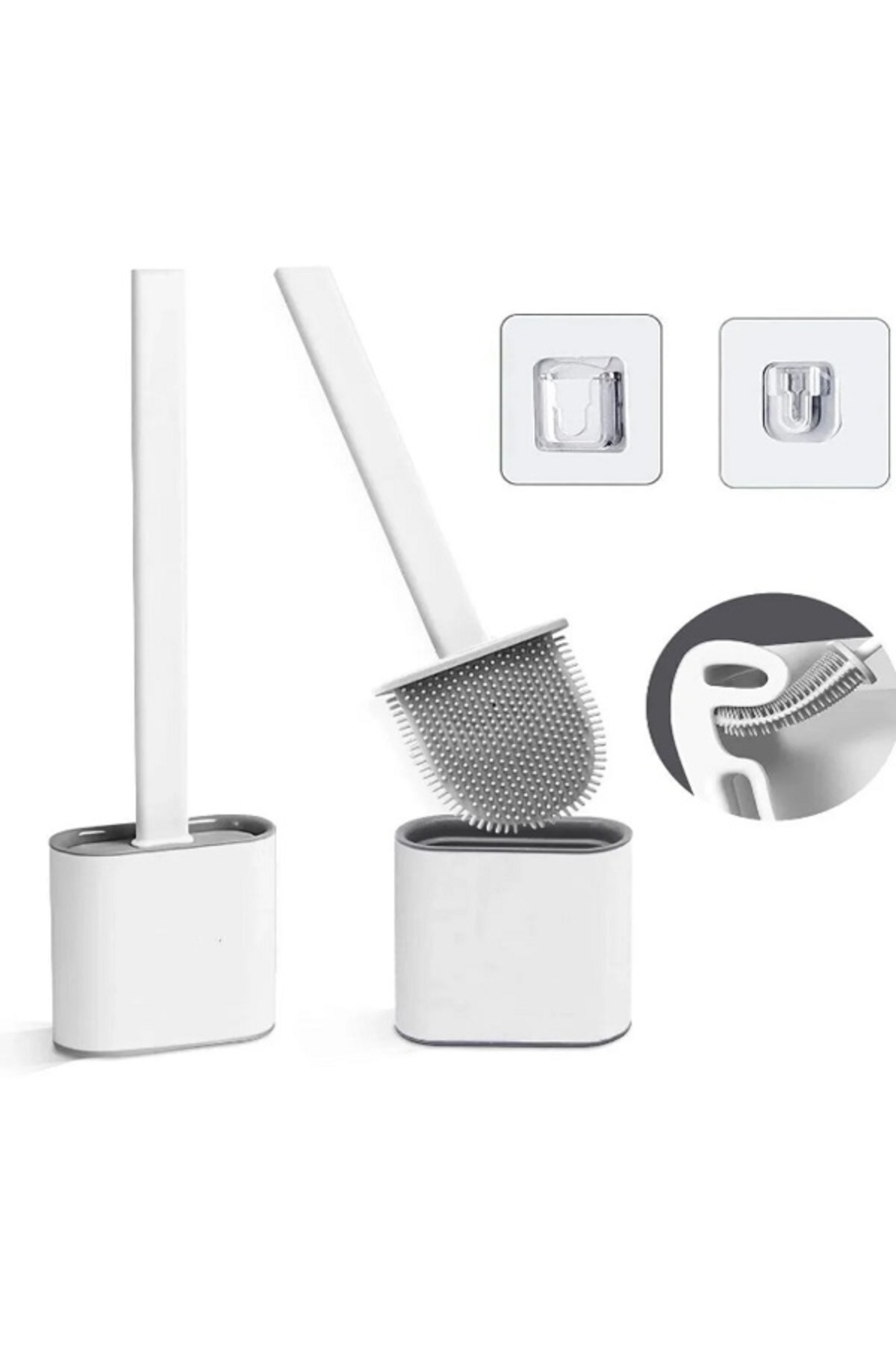 Tasarım Evi Silikon Banyo Tuvalet Klozet Temizleme Fırçası Ve Tutucu Wc Klozet Fırçası