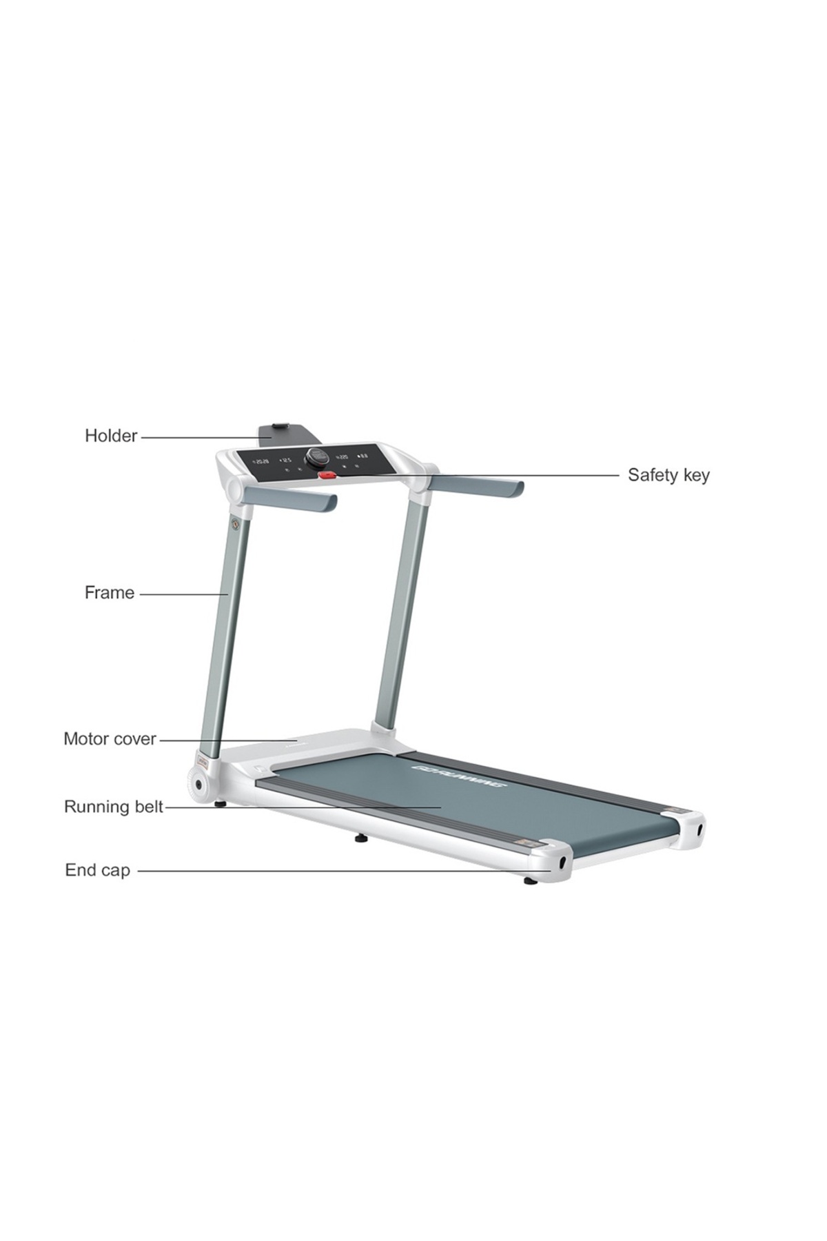سير جري 3 حصان قابل للطي يتحمل 120 كجم,سرعة 14ك,مع سماعات و بلوتوث و ممتص للصدمات,815AK