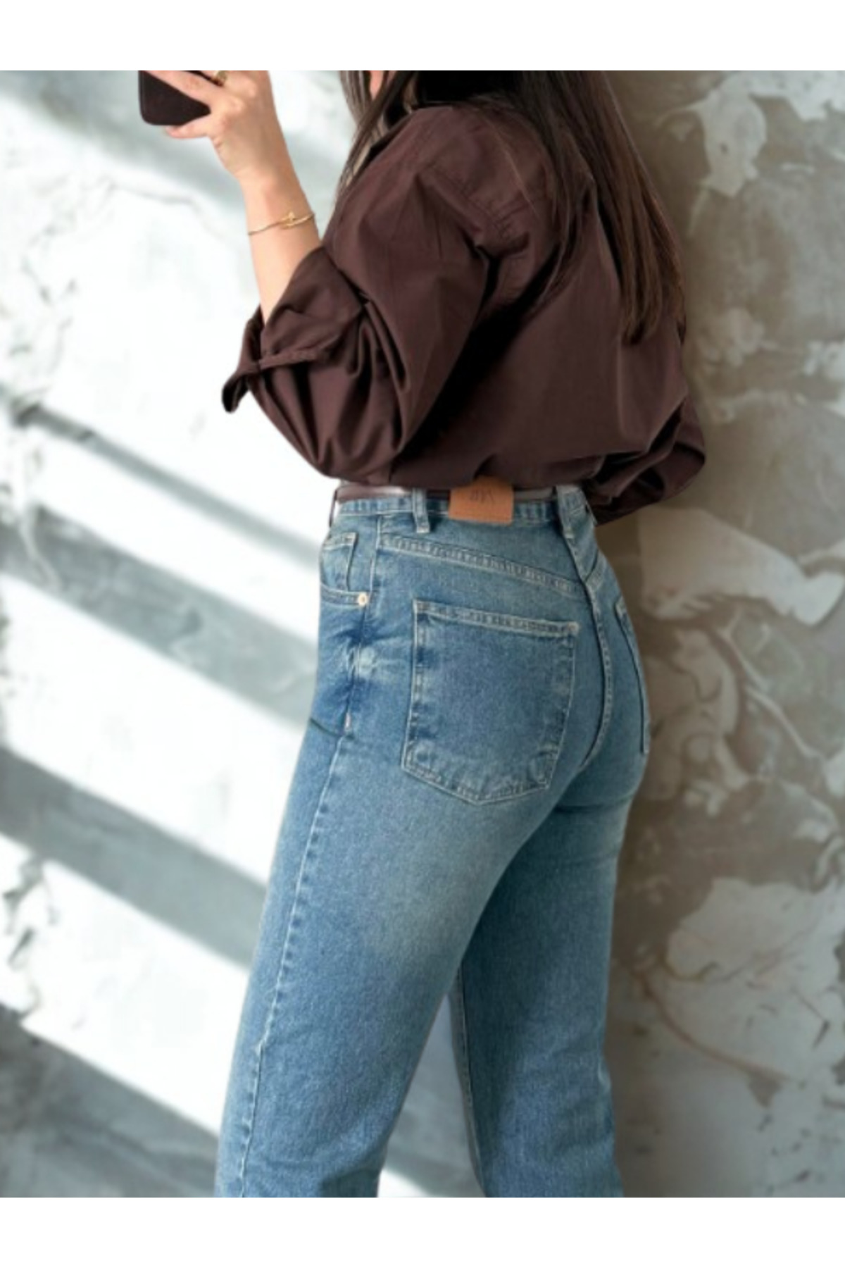 BEES JEANS  Julia Vintage Kesik Paça Mom Fit Straight Jean - Görsel 3