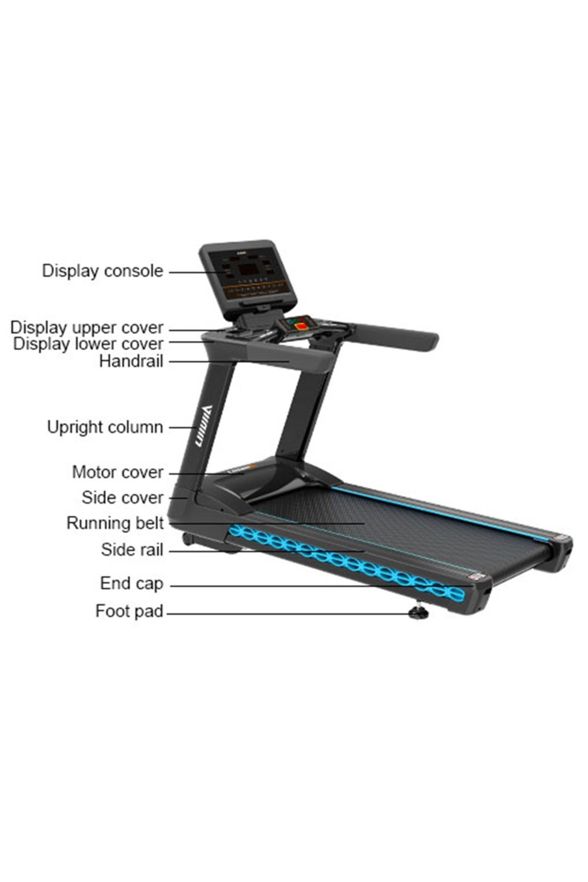 سير جري احترافي 5 حصان تحمل 180 كجم ميل 15% سرعة 24 كم/س مساحة جري 58 × 153سم,12 برنامج رياضي,6200S