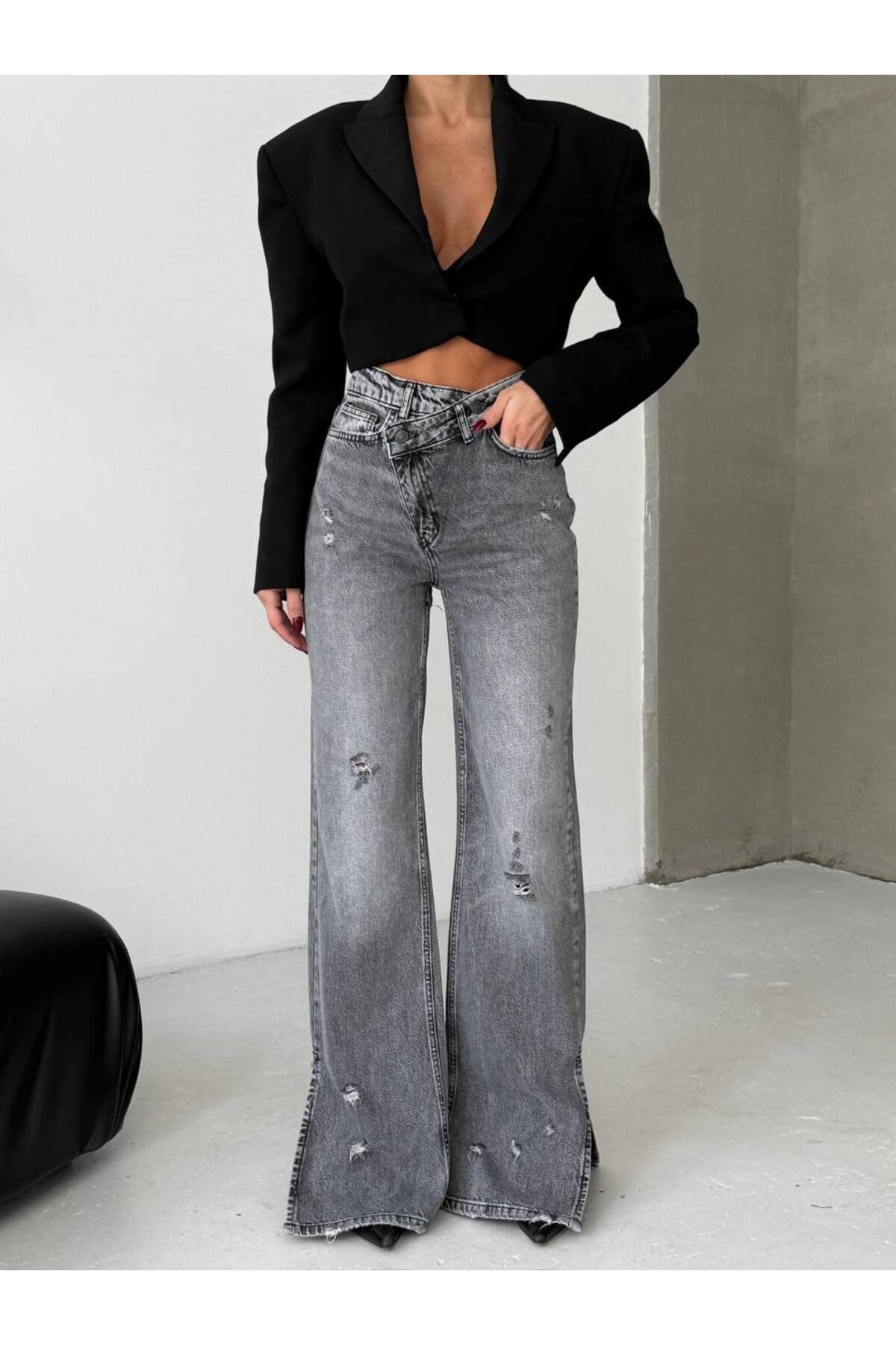 DENİKK ΜΟΝΤΕΡΝΟ ΕΙΔΙΚΟ ΣΧΕΔΙΟ ΤΖΙΝ ΠΑΝΤΕΛΟΝΙ ΜΕ ΨΗΛΗ ΜΕΣΗ, ΕΦΕΚΤΟ ΧΡΩΜΑΤΙΚΗΣ ...