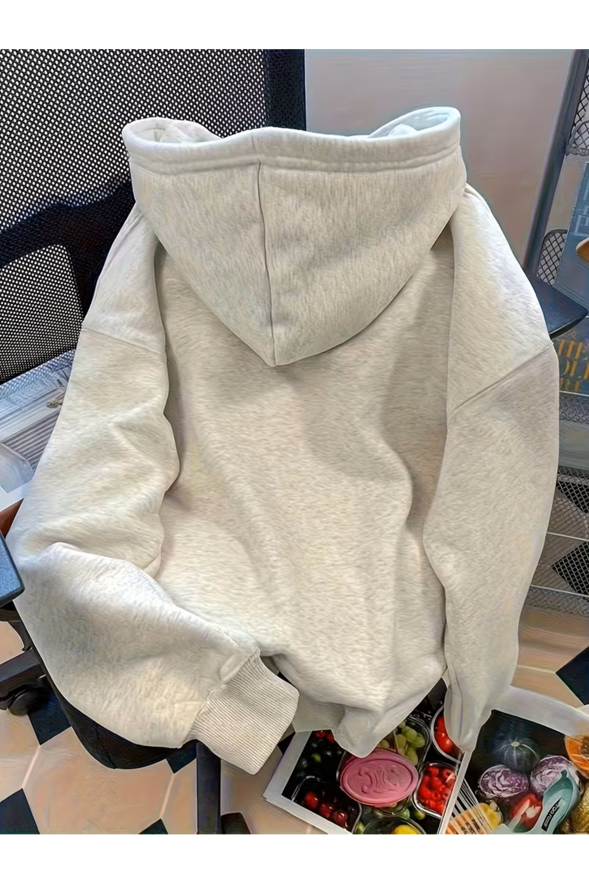 Marco Fresco  Unisex Baskılı Kapüşonlu Pamuklu Sweatshirt Hoodie - Görsel 2