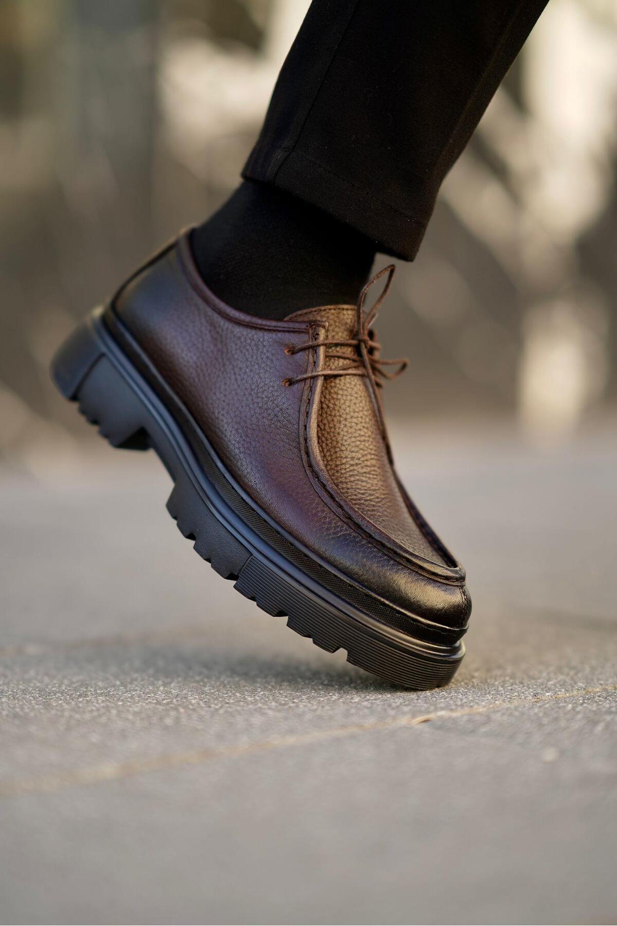 Ahmed Hamdi Bey  Mateo Kahverengi Erkek Deri Ayakkabı - Görsel 6