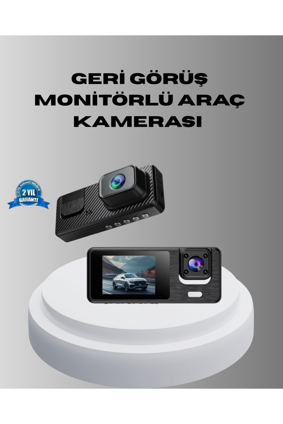 ALLSOOWE Park Modlu 3 Kameralı Araç Kayıt Cihazı 1080P Ön Kamera 2’’ Ekran