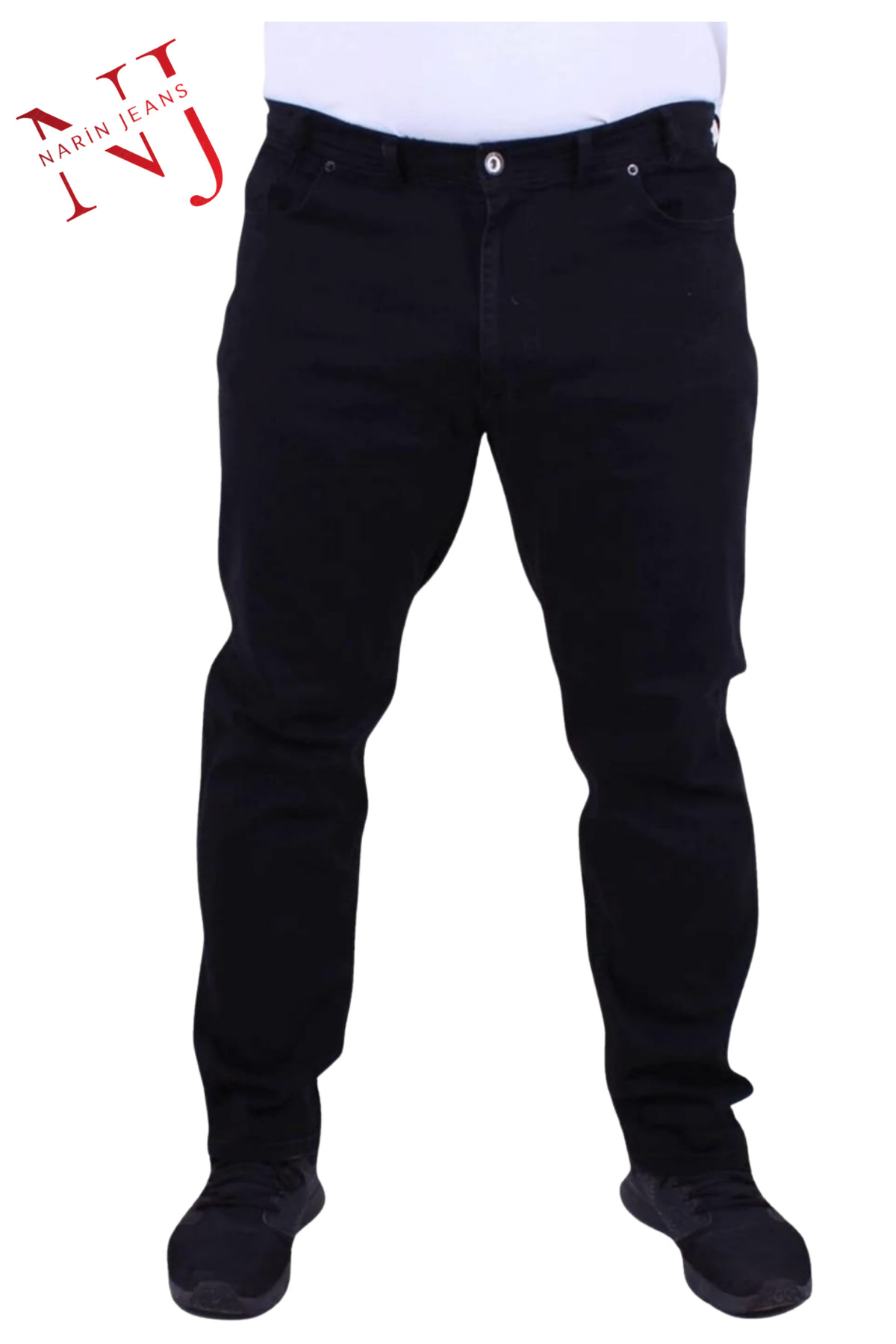 NARİN JEANS EREKEK KOT PANTALON SİYAH BATTAL LİKRALI YUKSEK BEL FERMUARLI görsel 2