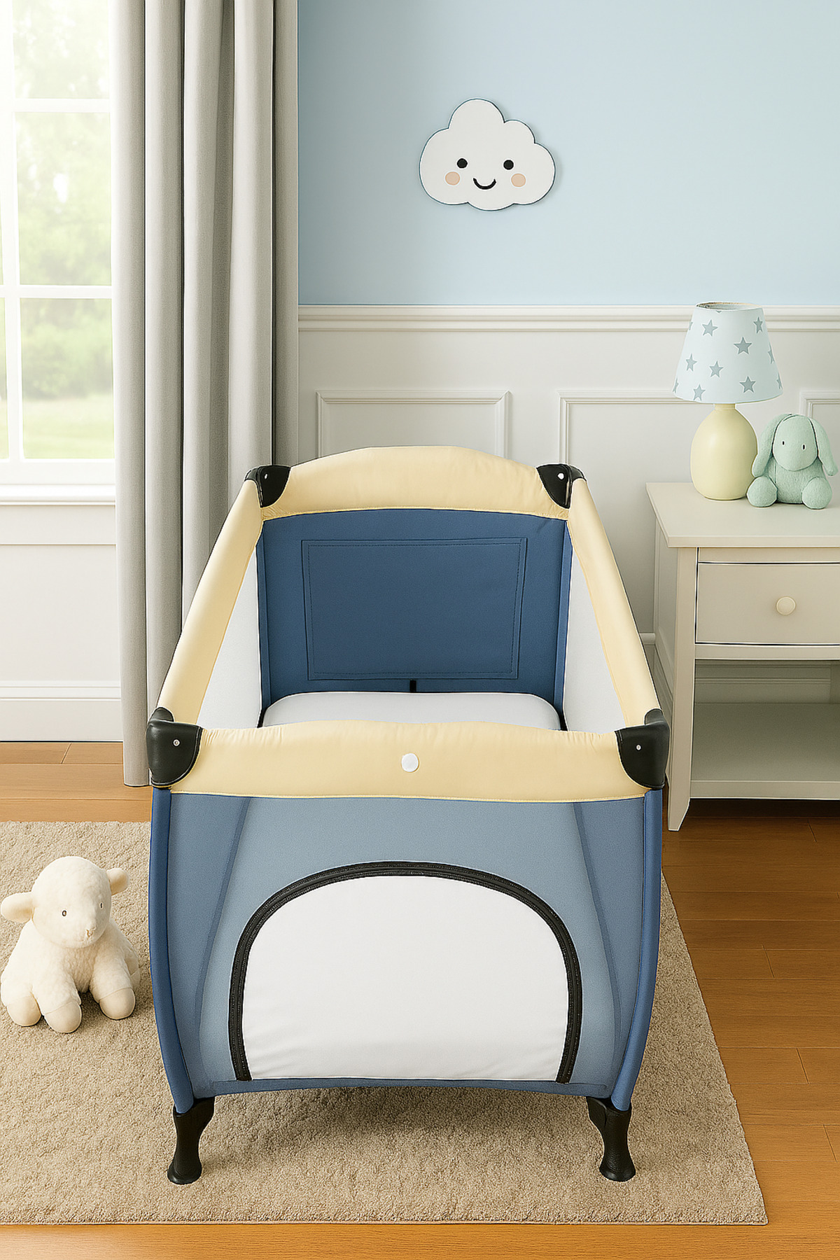 MODELHOME Beyaz Renkli %100 Pamuklu Soft Penye Kumaş Lastikli Bebek Yatağı Çarşafı (Tüm Park Yataklara Uyumlu) fotoğrafı 3 (önizleme)