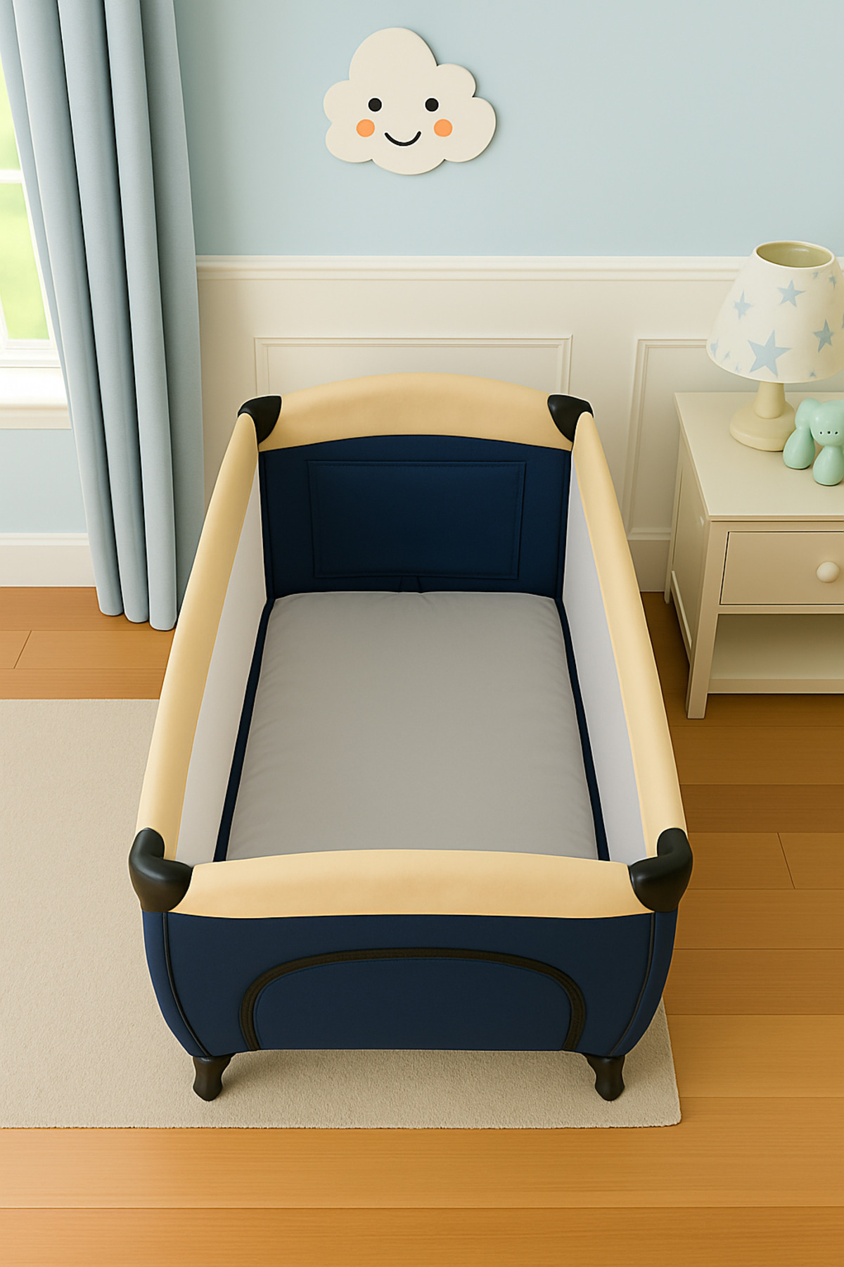 MODELHOME Gri Renkli %100 Pamuklu Soft Penye Kumaş Lastikli Bebek Yatağı Çarşafı (Tüm Park Yataklara Uyumlu) fotoğrafı 2 (önizleme)