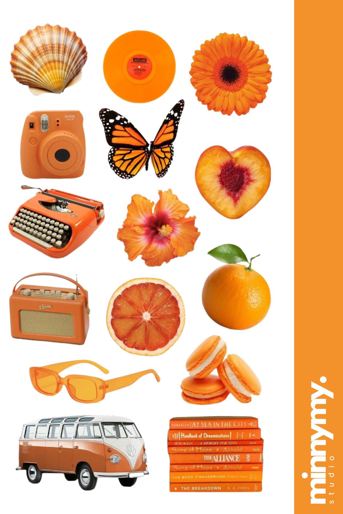 Minnymy Orange Vintage Retro Sticker, Çıkartma, Ajanda, Günlük