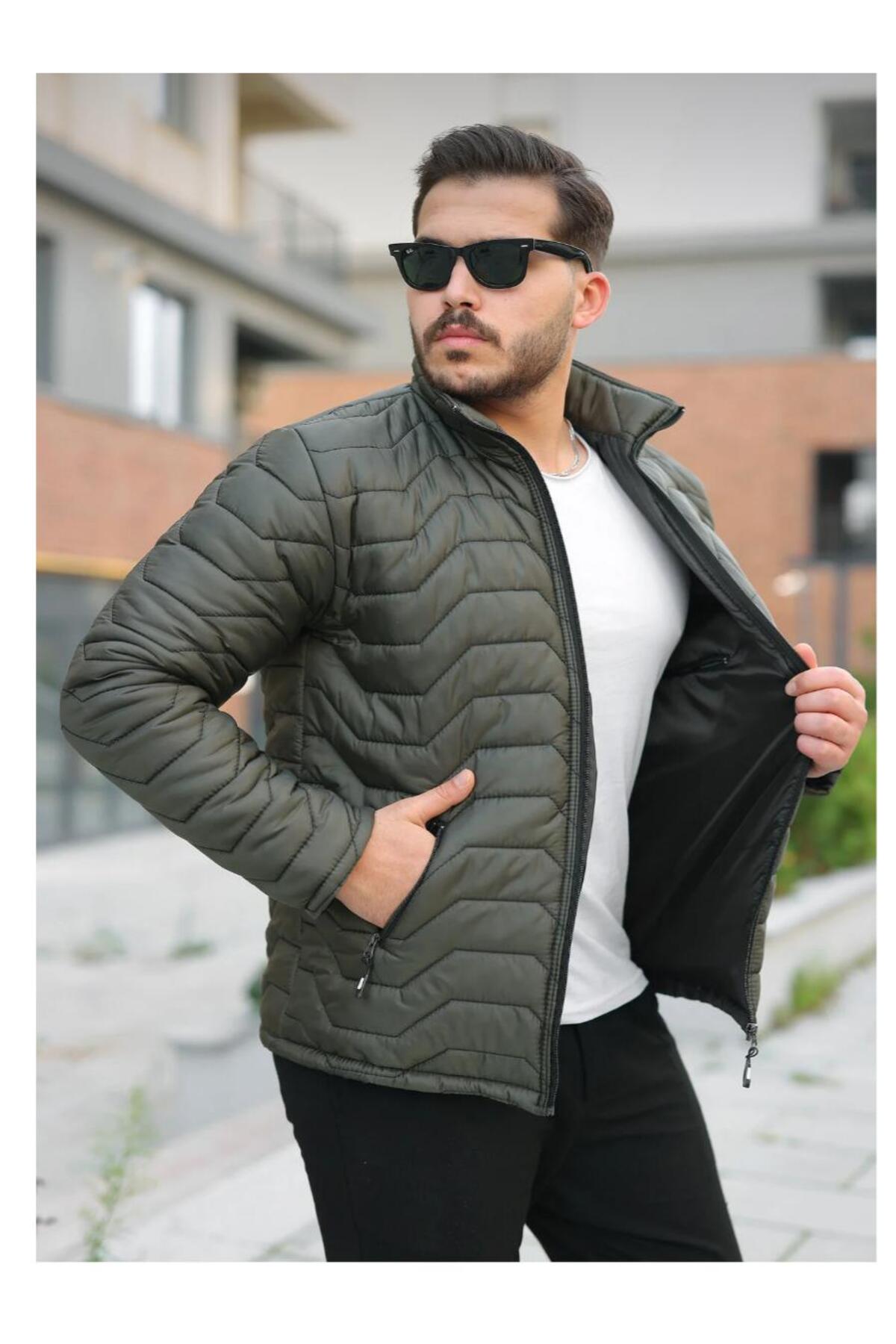 The Naz Line Men's Winter Zippered Casual Quilted Puffer Jacket