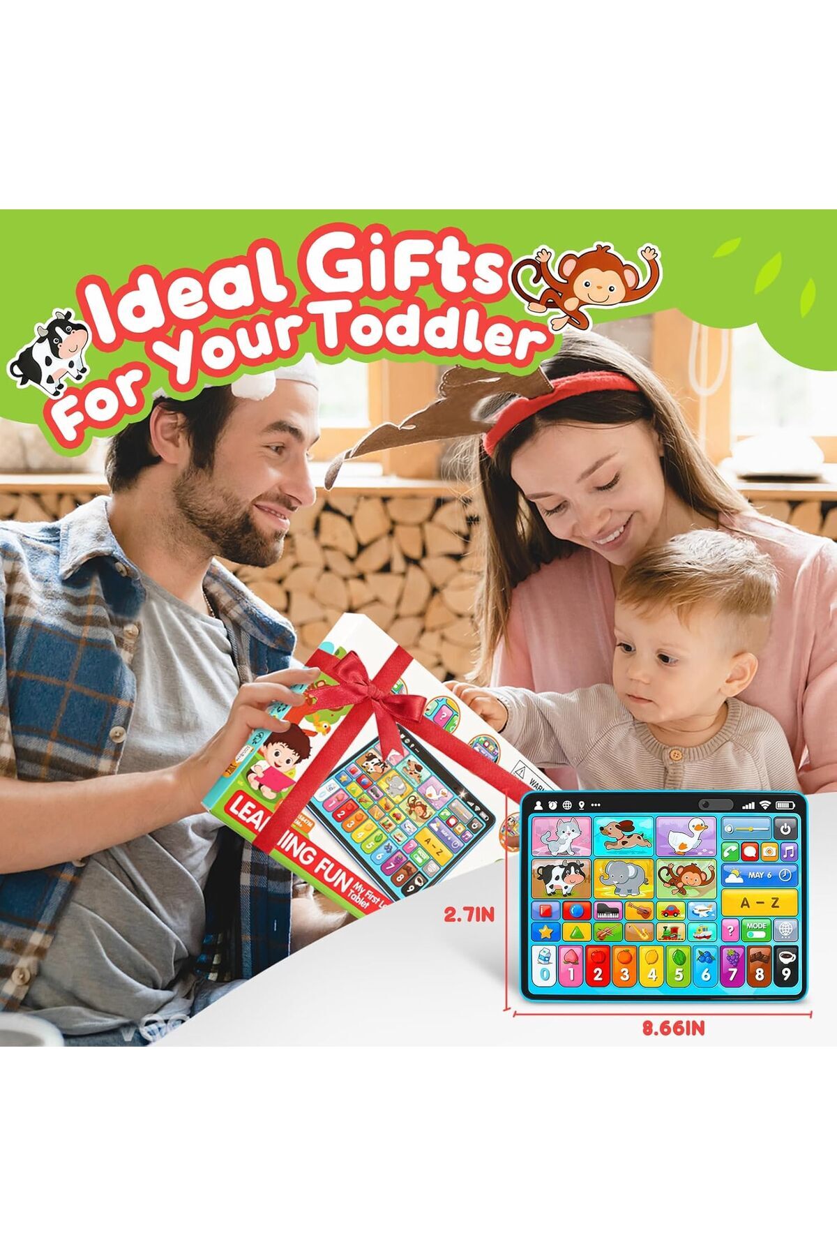 Picodino Tabletă educațională pentru copii 1-3 ani – Jucărie muzicală cu sunete și lumini, 39 de funcții