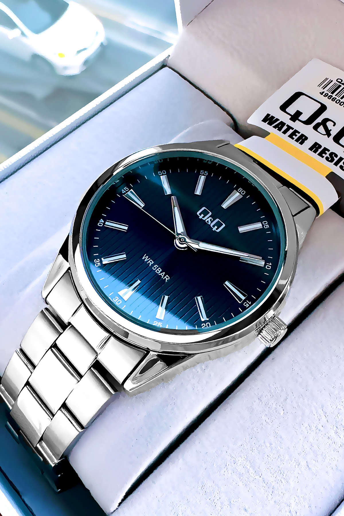 Q&Q  Orijinal Quartz Erkek Kol Saati Gümüş Renk Çelik Kordon 5 ATM Su Geçirmez - QQE2001C6 - Görsel 2