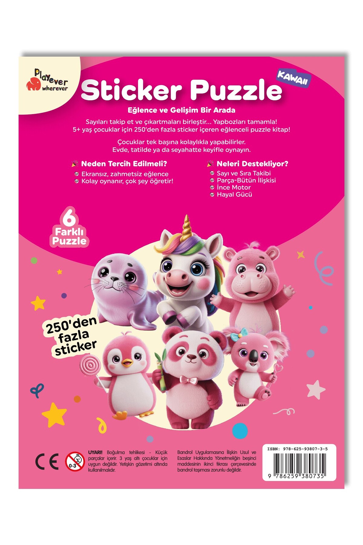 Playever Sticker Puzzle - Kawaii, Çıkartmalı Yapboz Etkinlik Kitabı fotoğrafı 5 (önizleme)
