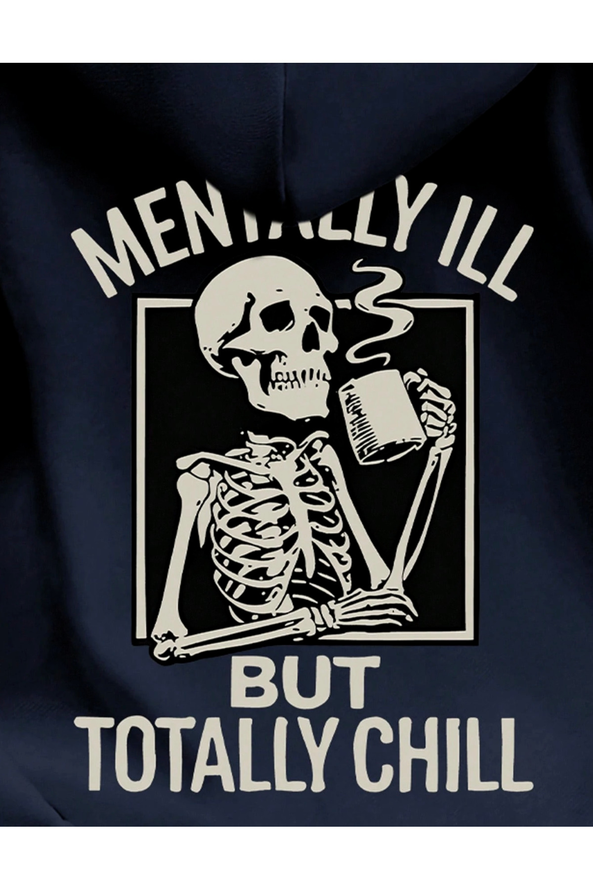 COHERENT Unisex Erkek/Kadın Renkli MENTALLY Özel Baskılı Pamuklu Oversize Kapüşonlu Sweatshirt görsel 4