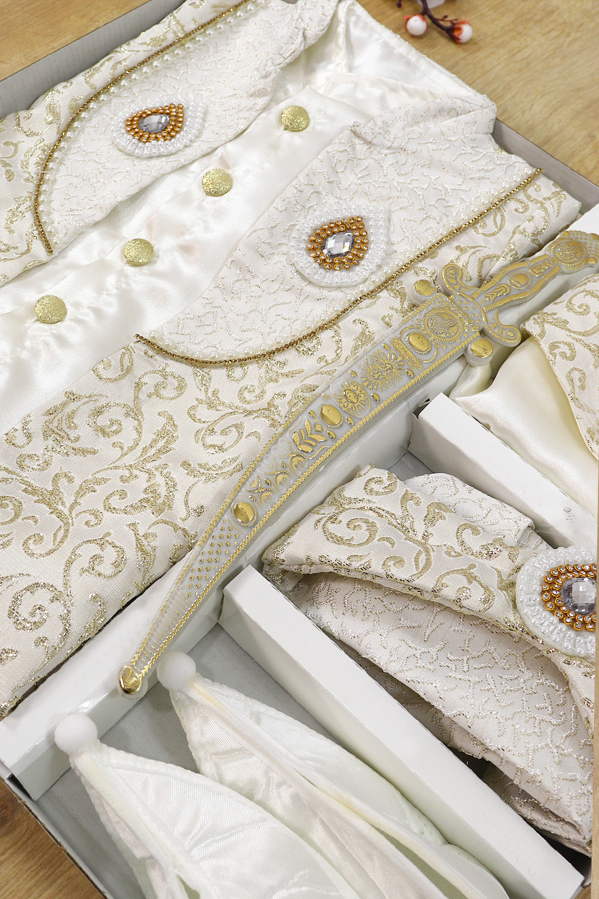 Sitilin Erkek Bebek Şehzade Mevlit Takımı Kaftanlı Lüks Hastane Çıkışı Mevlütlük Hediye Seti STL7121 fotoğrafı 2 (önizleme)