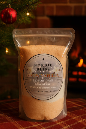 Nordic Bliss Christmas Snow Vanilla Epsom Salt (İngiliz Tuzu)