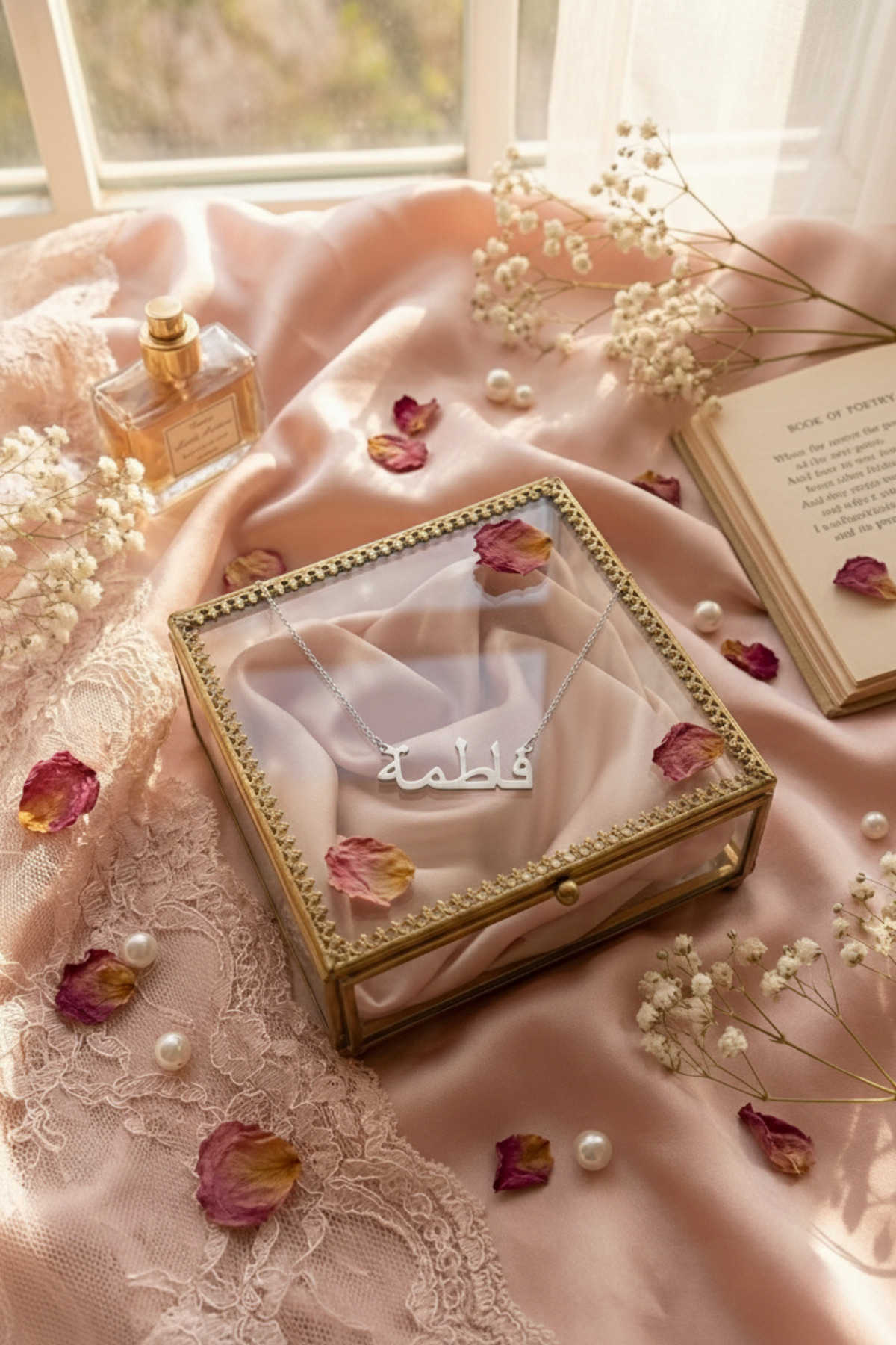 neshely jewelry 925 Ayar Orjinal Gümüş Kişiye Özel Arapça İsimli Kişiselleştirilebilir Gümüş Kolye görsel 3
