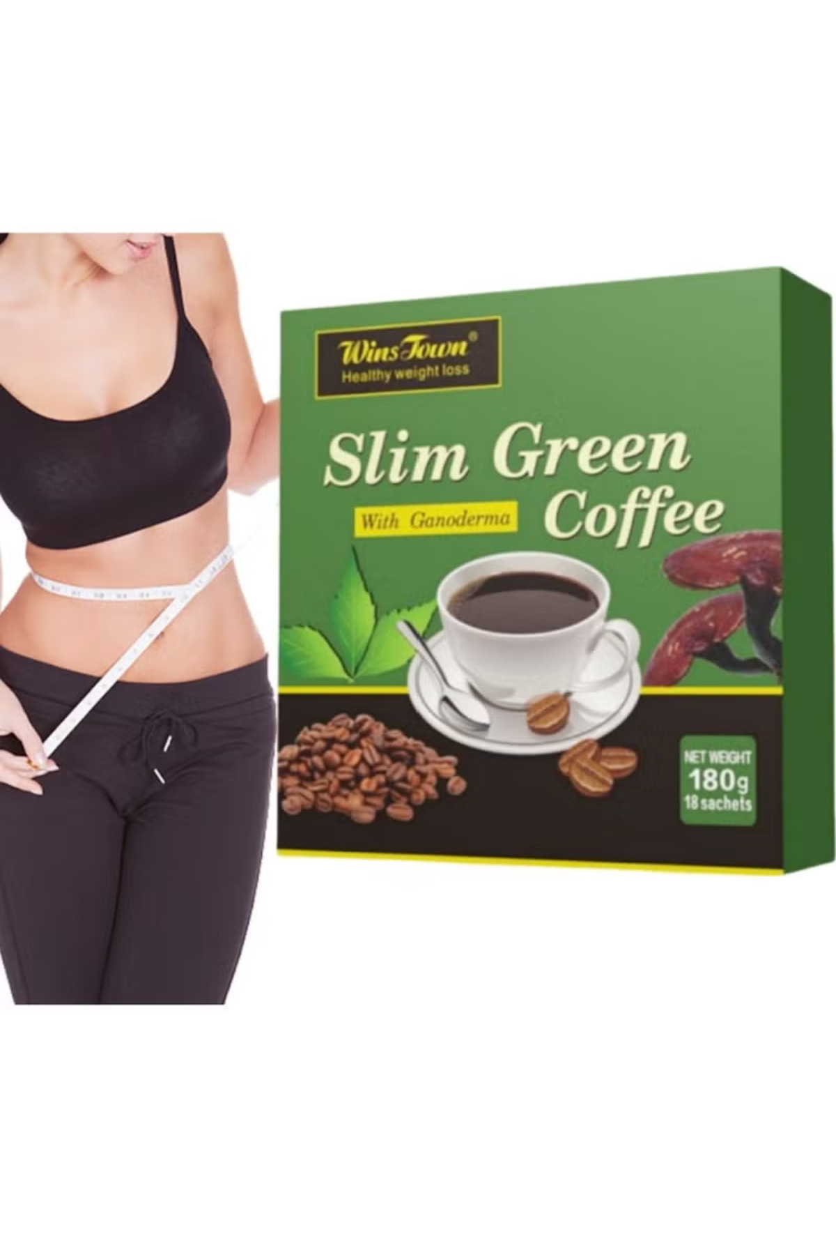 Wins Town Slim Green Coffee, Natural Weight Loss Coffee with Reishi Mushroom ...