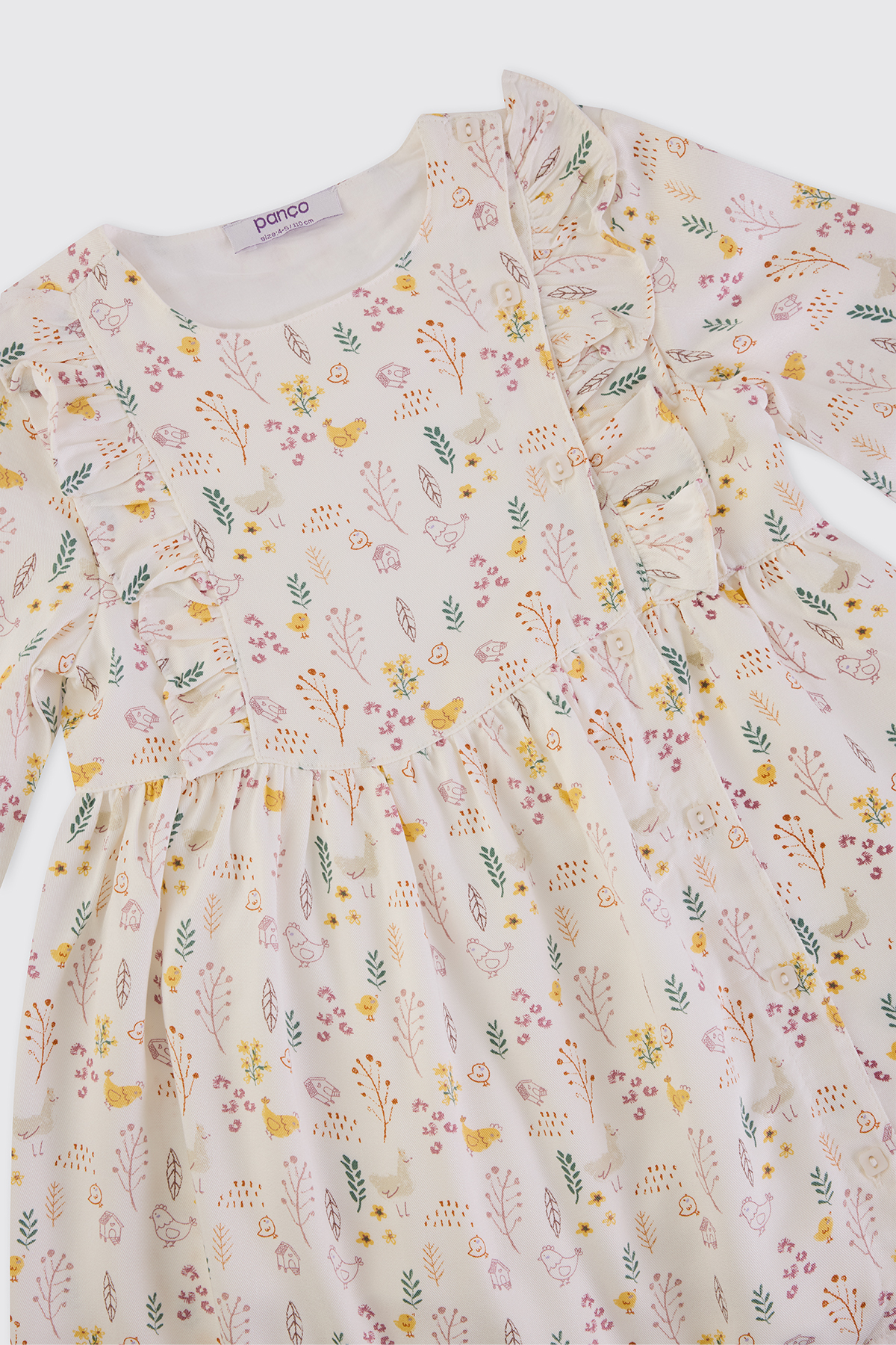 Panço Kız Bebek Desenli Ekru Elbise fotoğrafı 3 (önizleme)