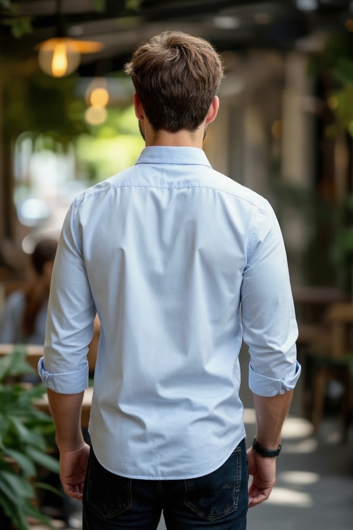 AYDIN ÖZDEMİR  Buz mavisi Slim fit gömlek yeni sezon - Görsel 2