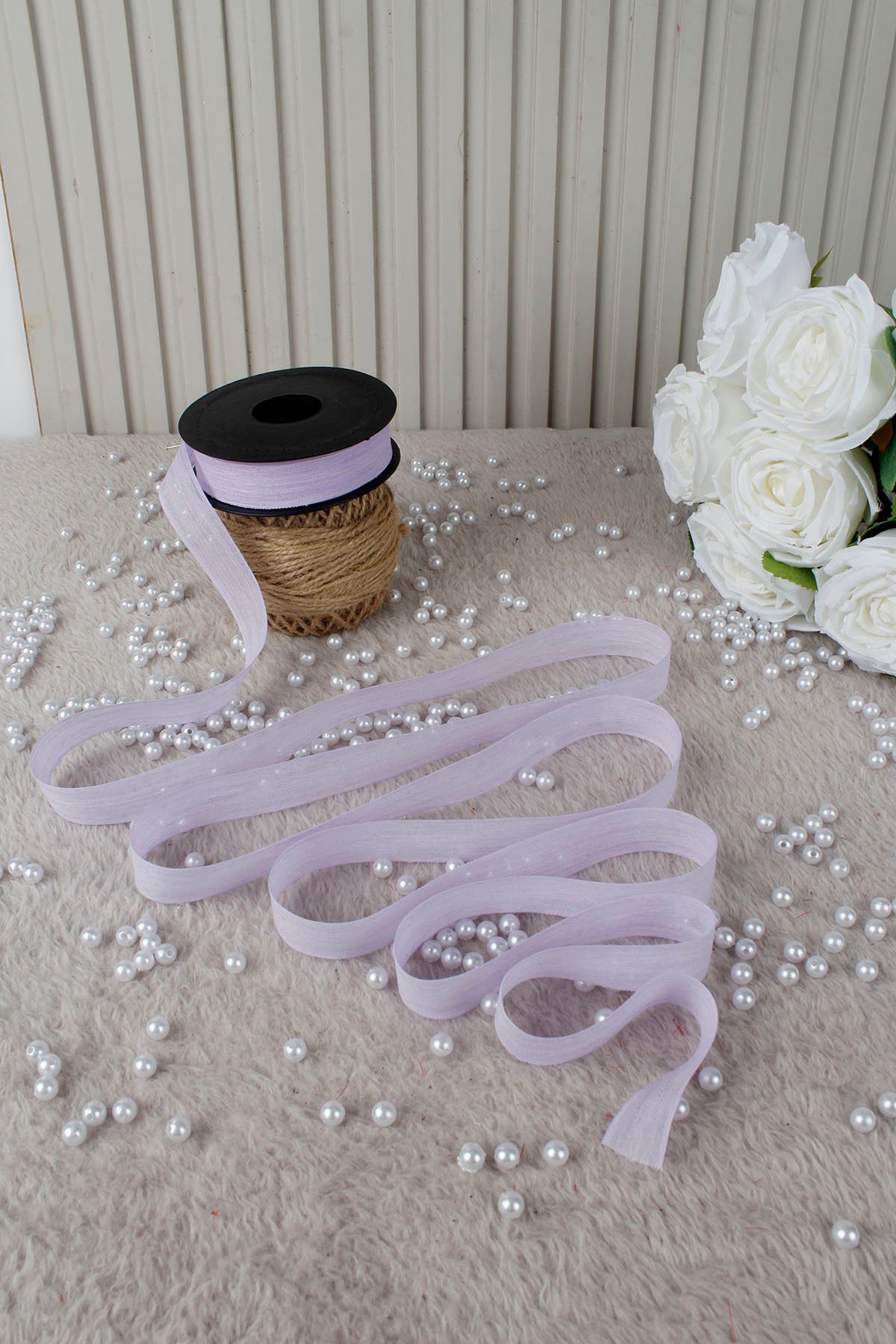 Lilac Naples Linen Ribbon 2.5 cm 20 mt - Bundle, Wedding, Engagement, Dowry, Gift, Ornament, Party