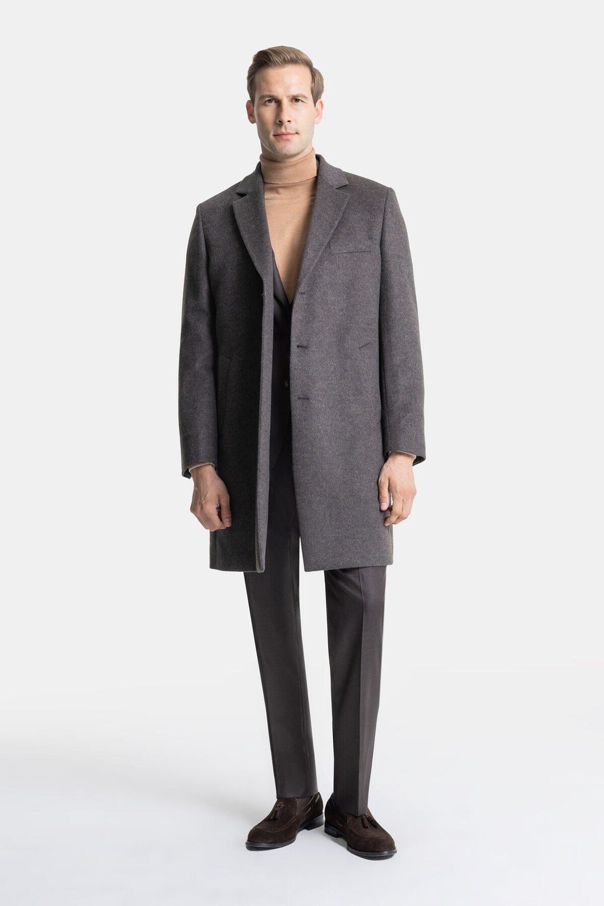 W Collection  KOYU KAHVE PALTO - Görsel 7