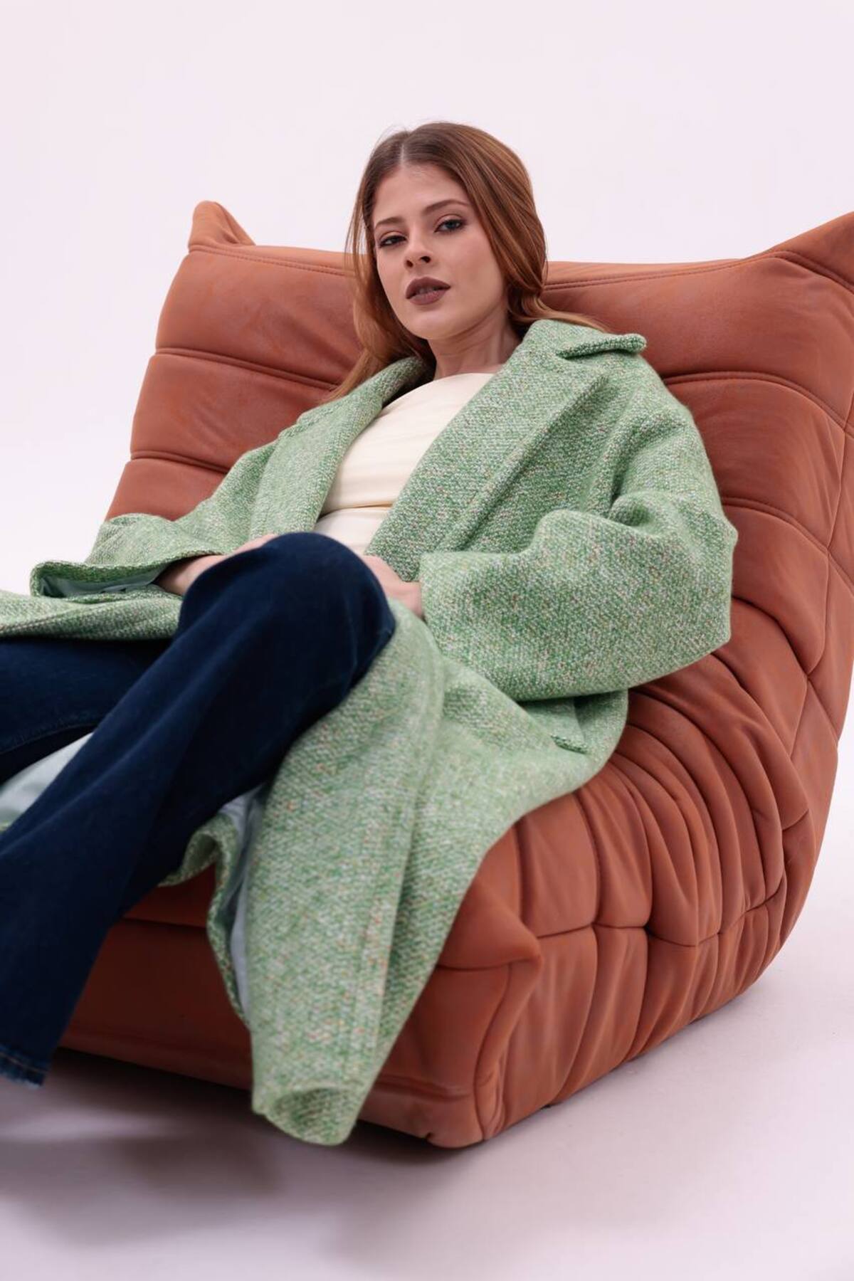 motix  Çift düğmeli içi astarlı kaşe kaban - Görsel 8