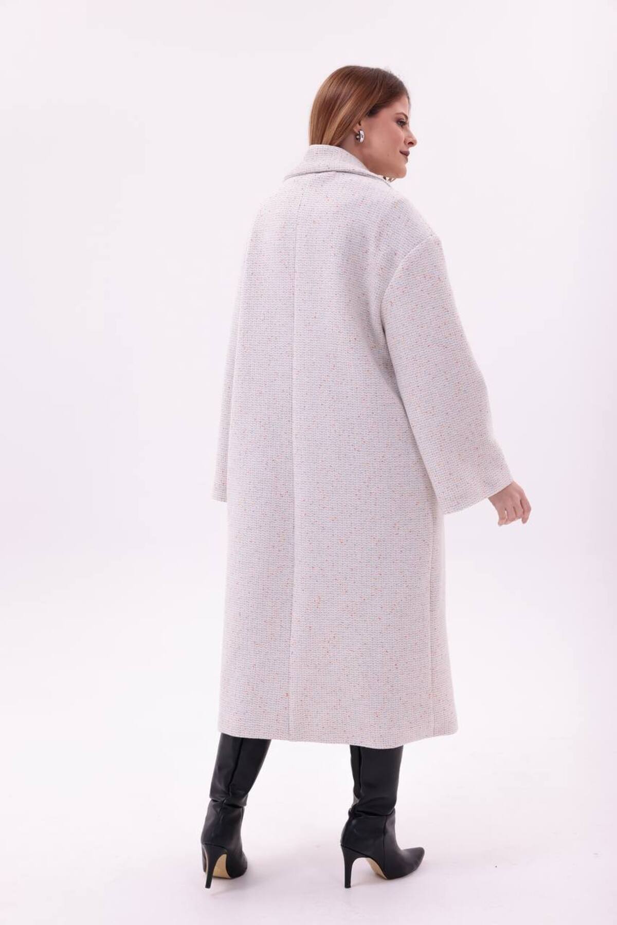 motix  Çift düğmeli içi astarlı kaşe kaban - Görsel 8