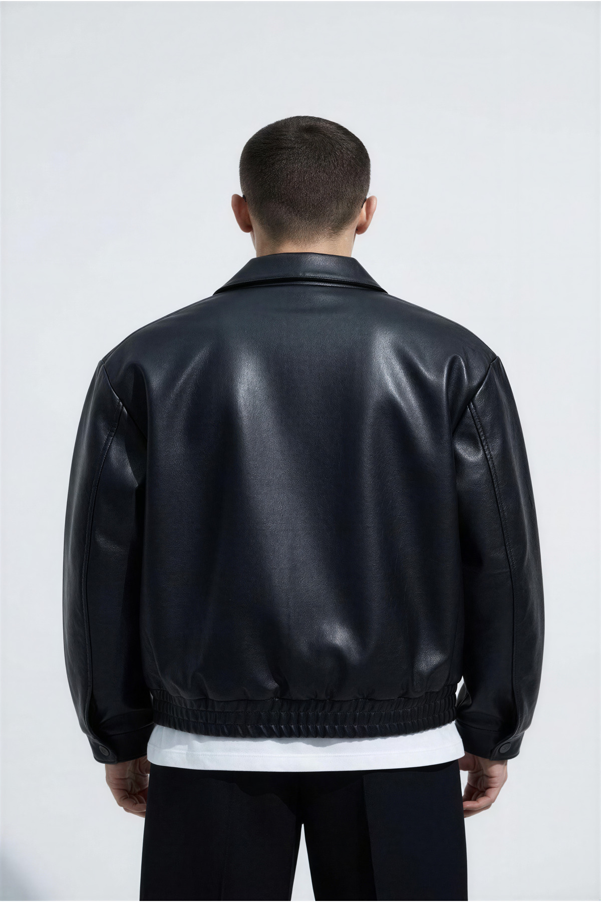 Mach  Erkek Oversize Vintage Premium İçi Kürklü Deri Ceket - Görsel 4