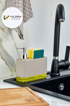 VİLORA HOME Şeffaf Tabanlı Modern Tezgah Üstü Sıvı Sabunluk