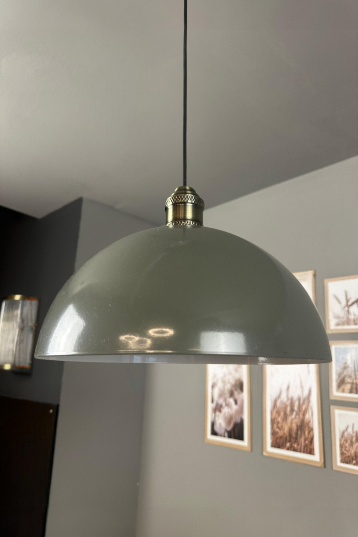 Yimpi Anthracite Chandelier Single Pendant Tulip Headboard Living Room Kitchen Hairdresser Lamp Decorative Lighting