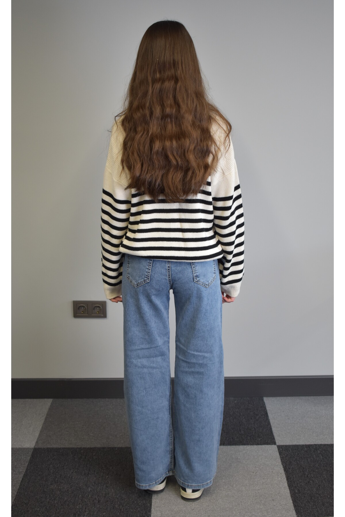 Banadamoda  Kız Çocuk Geniş Paça Jean Pantolon - Görsel 8