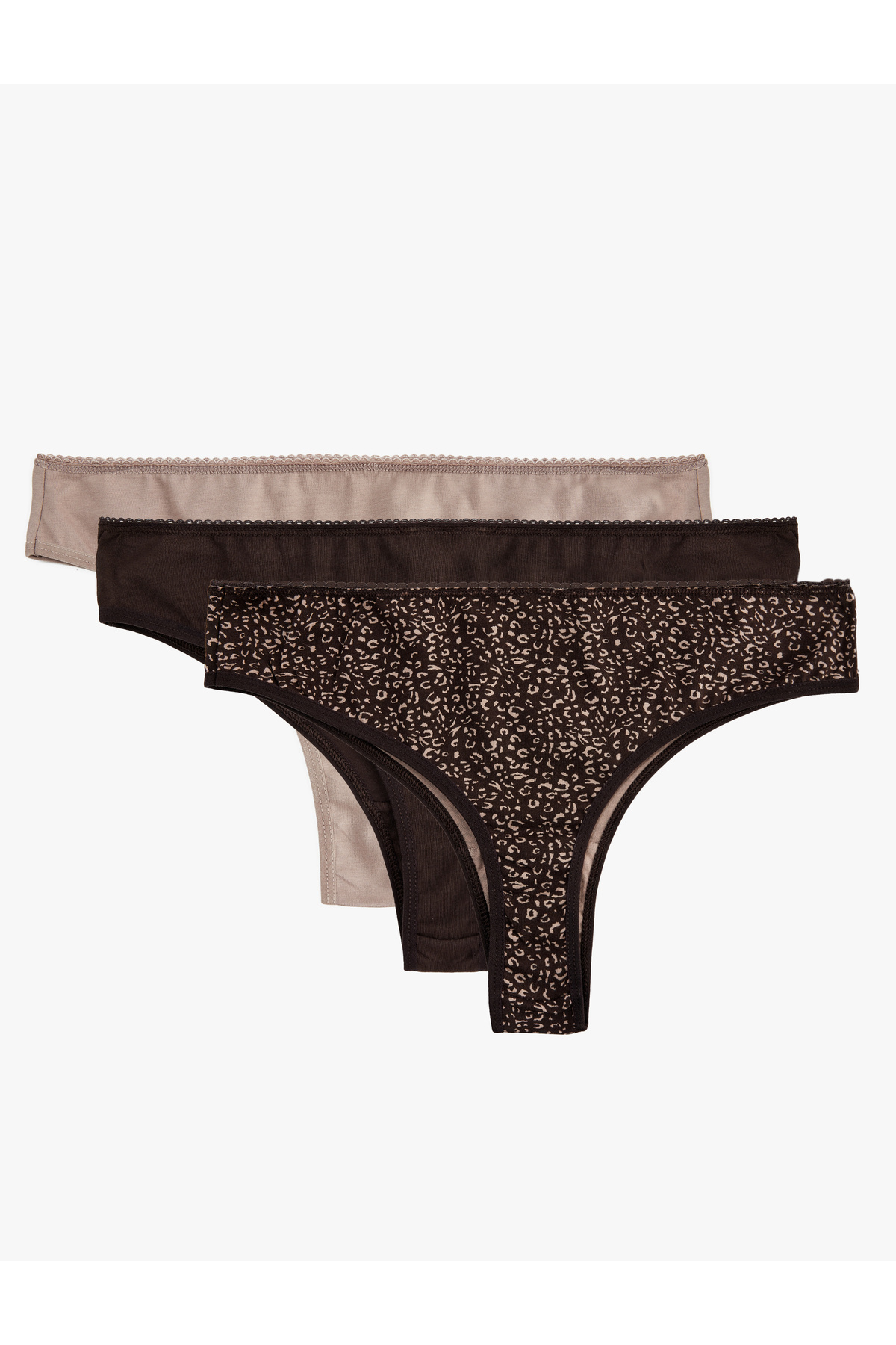 Koton Rahat Kalıp Pamuklu 3'lü Brazilian Külot Seti