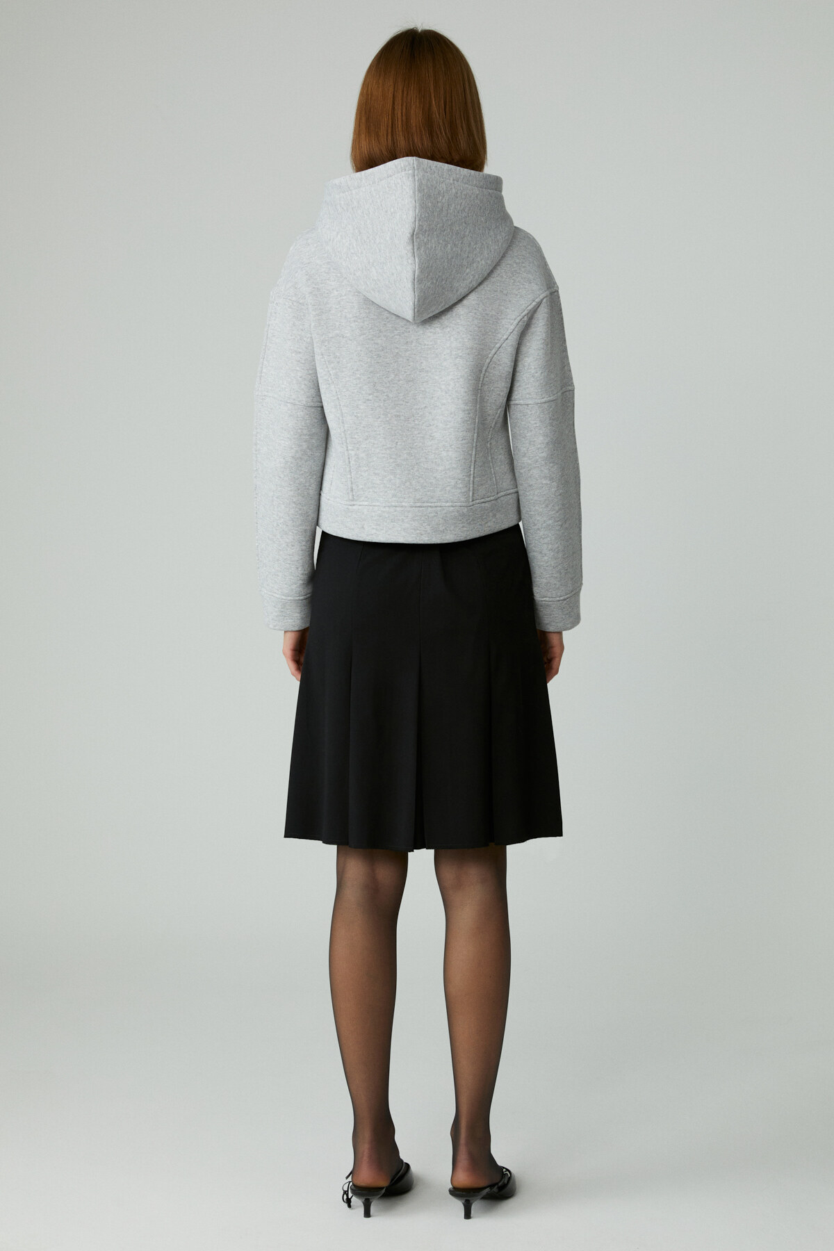 ETHIQUET  ROBINA Kadın Şardonlu Kapüşonlu Nakış Detaylı Grimelanj Sweatshirt - Görsel 6