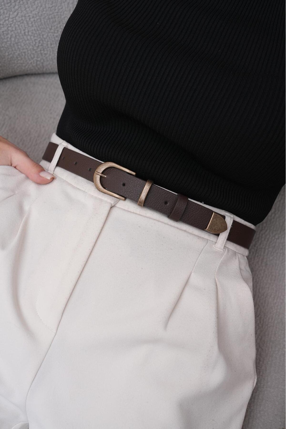 MODAM HİFA Antik Tokalı Vintage Tarzı Kadın Kemer Pantolon Kemeri Elbise Kemeri Gömlek Kemeri Bel Kemeri