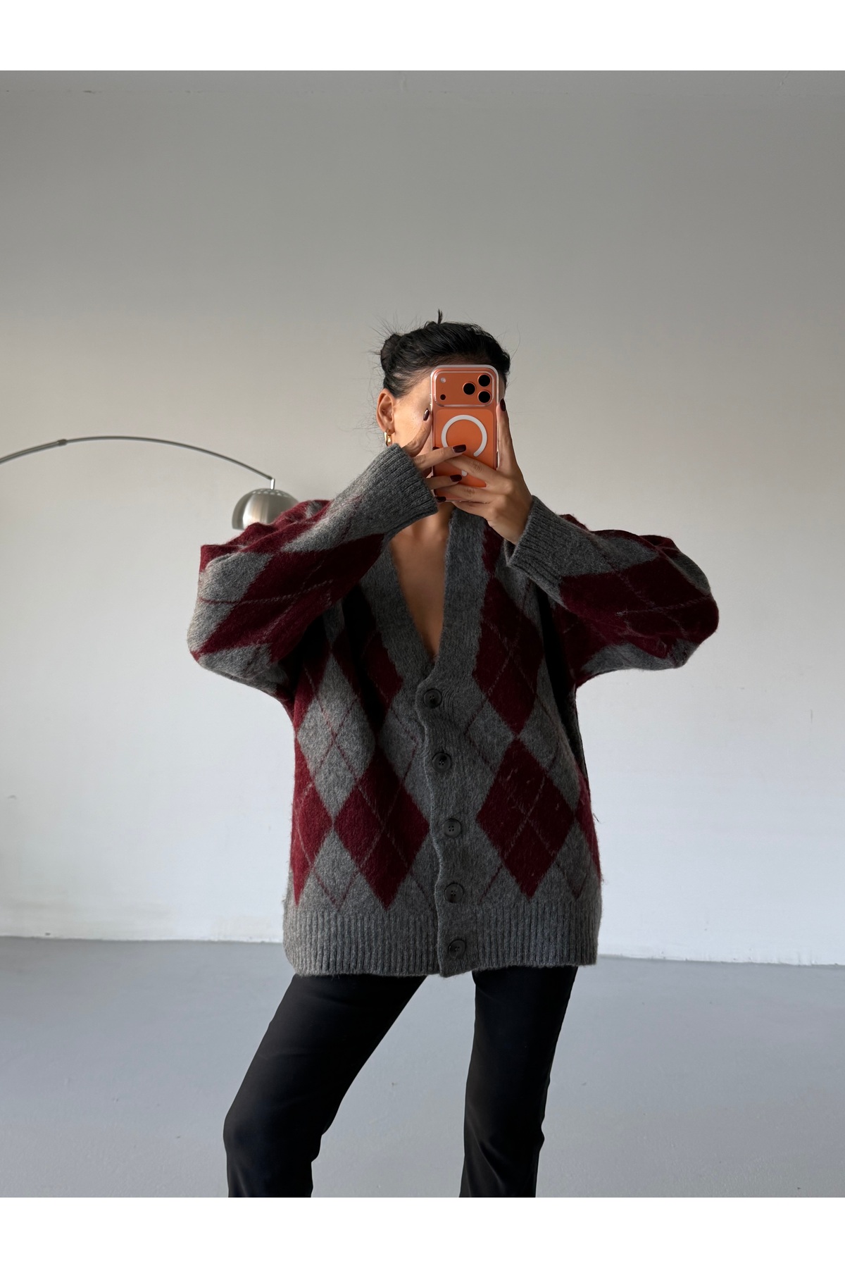 Lamierra  Baklava Desen Yumoş Kadın Triko Hırka - Görsel 7