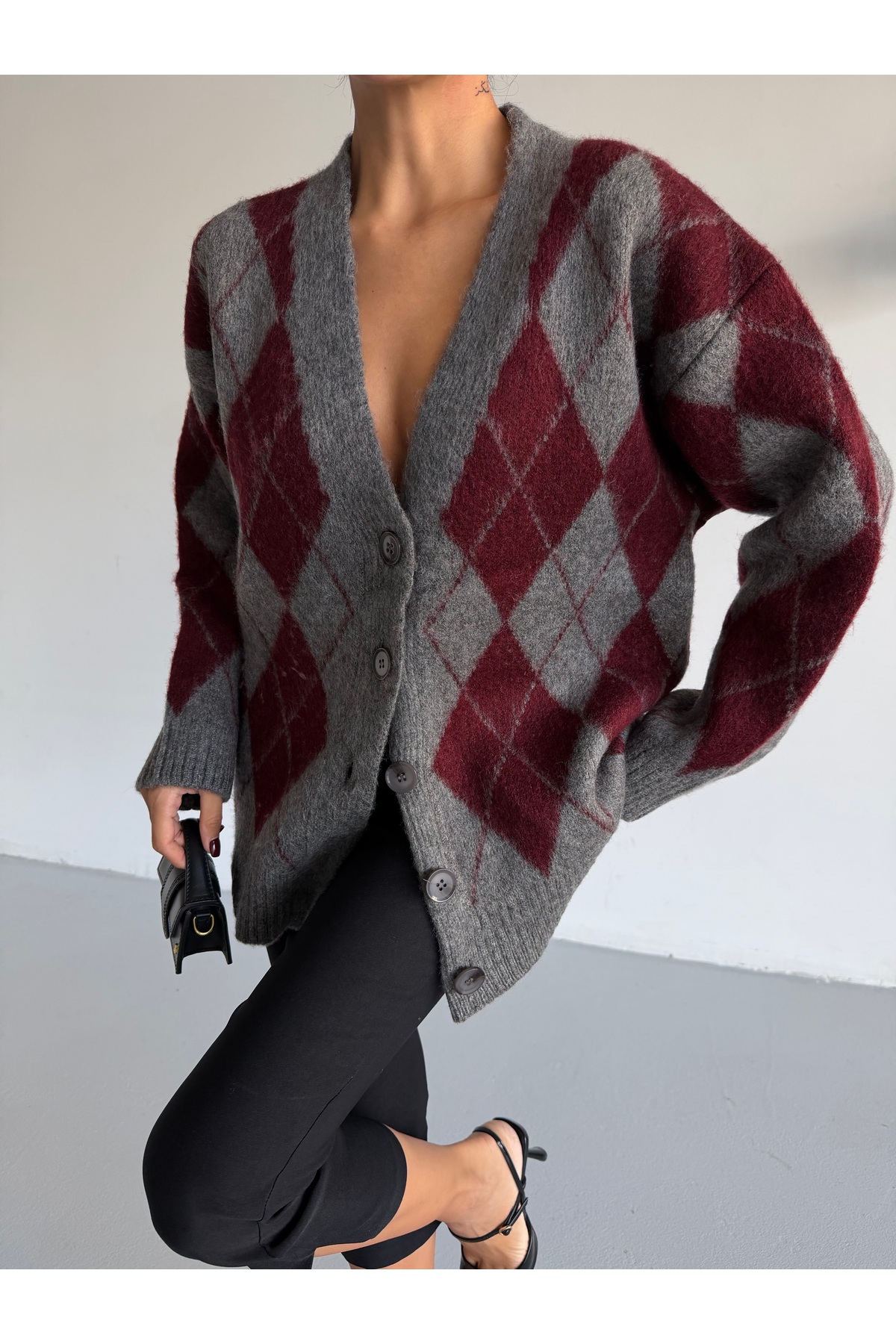 Lamierra  Baklava Desen Yumoş Kadın Triko Hırka - Görsel 3