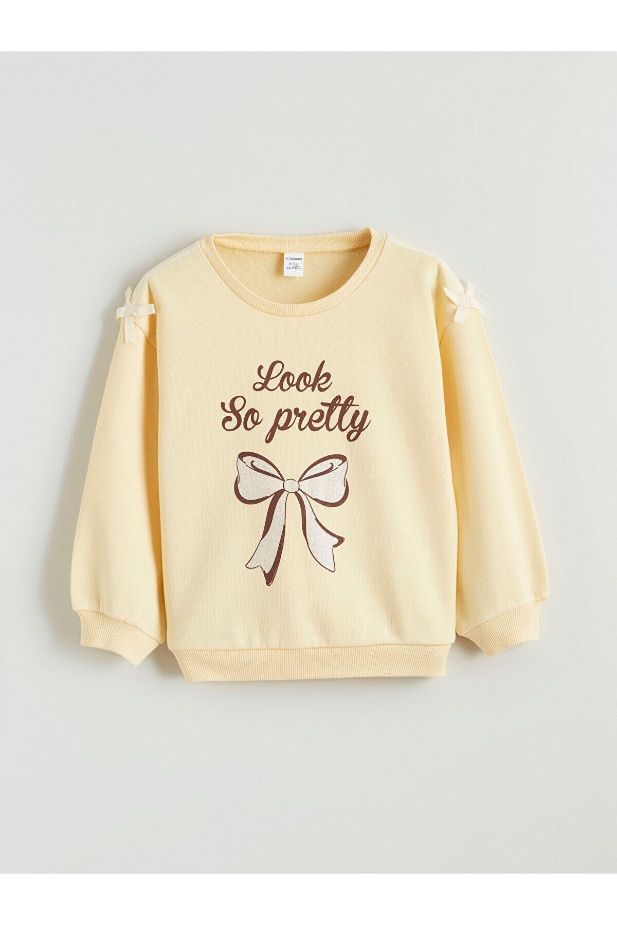 LC Waikiki Nevaa Collection Sarı Baskılı Kız Çocuk Sweatshirt ve Pantolon 2'li fotoğrafı 2 (önizleme)