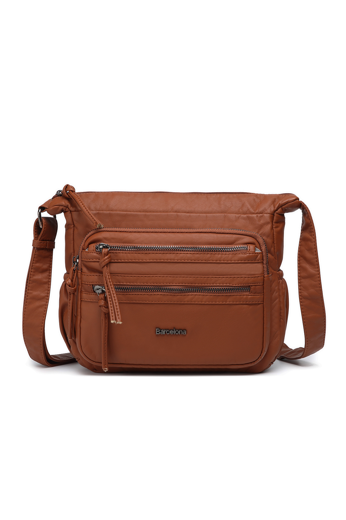 Barcelona Small Multi Pockets Long Crossbody Bag Women's Sports Casual Shoulder Bag Tan