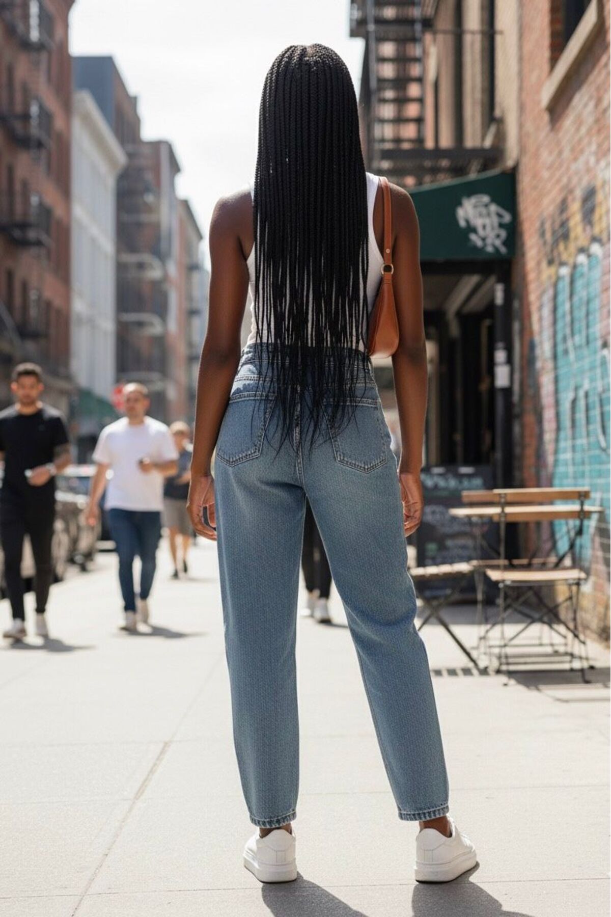 Ore design  Vintage Mavi Kadın Yüksek Bel Klasik 5 Cep Denim Pantolon OYOK26PA2000 - Görsel 3