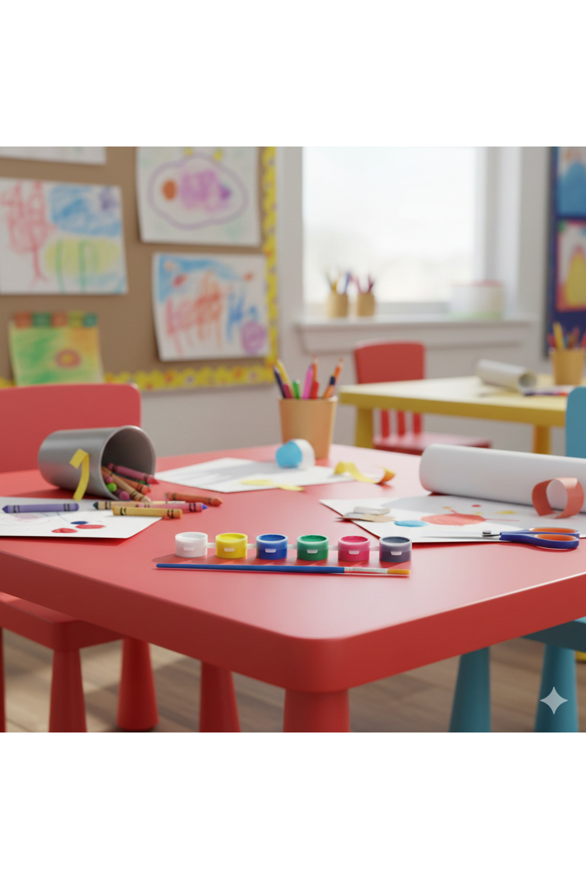 مجموعه رنگ و قلم‌مو پیش‌دبستانی – ۶ تکه لوازم فعالیتی