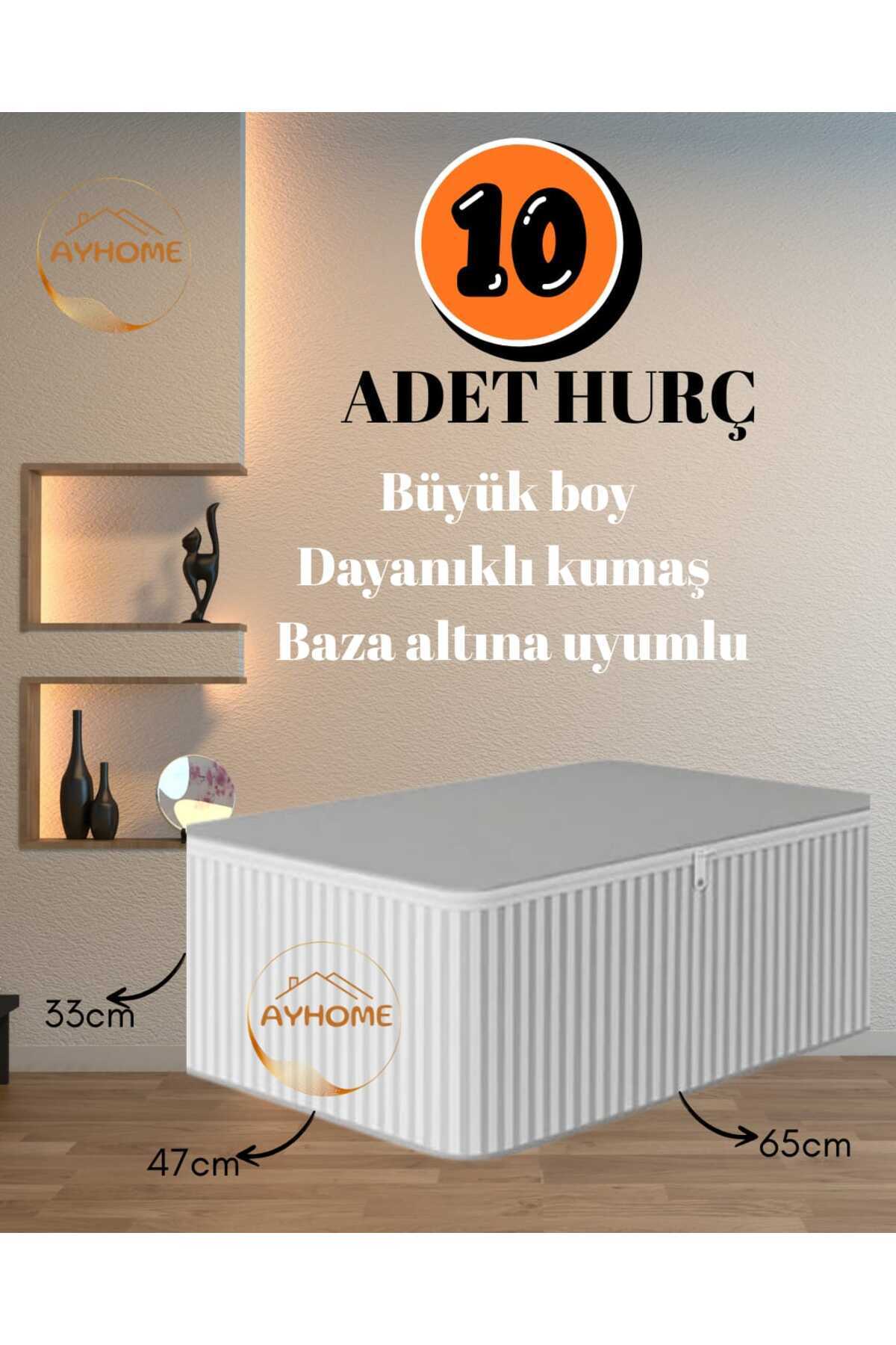 AYHOME 10 Adet Antrasit Çizgili Büyük Boy Baza Altı Ve Çekyat Tipi