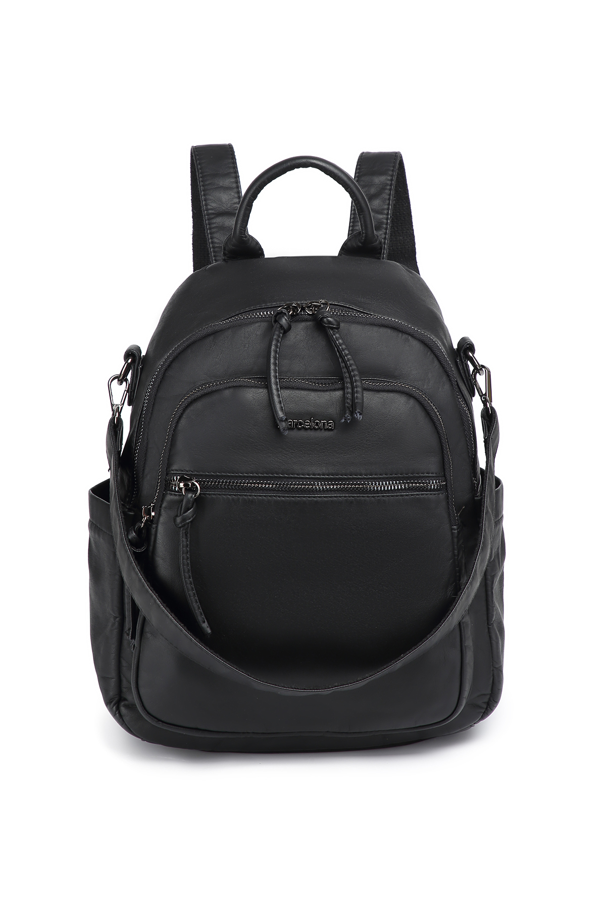 Barcelona Women's Sports Casual Backpack with Medium Multi Pockets Shoulder Strap Black