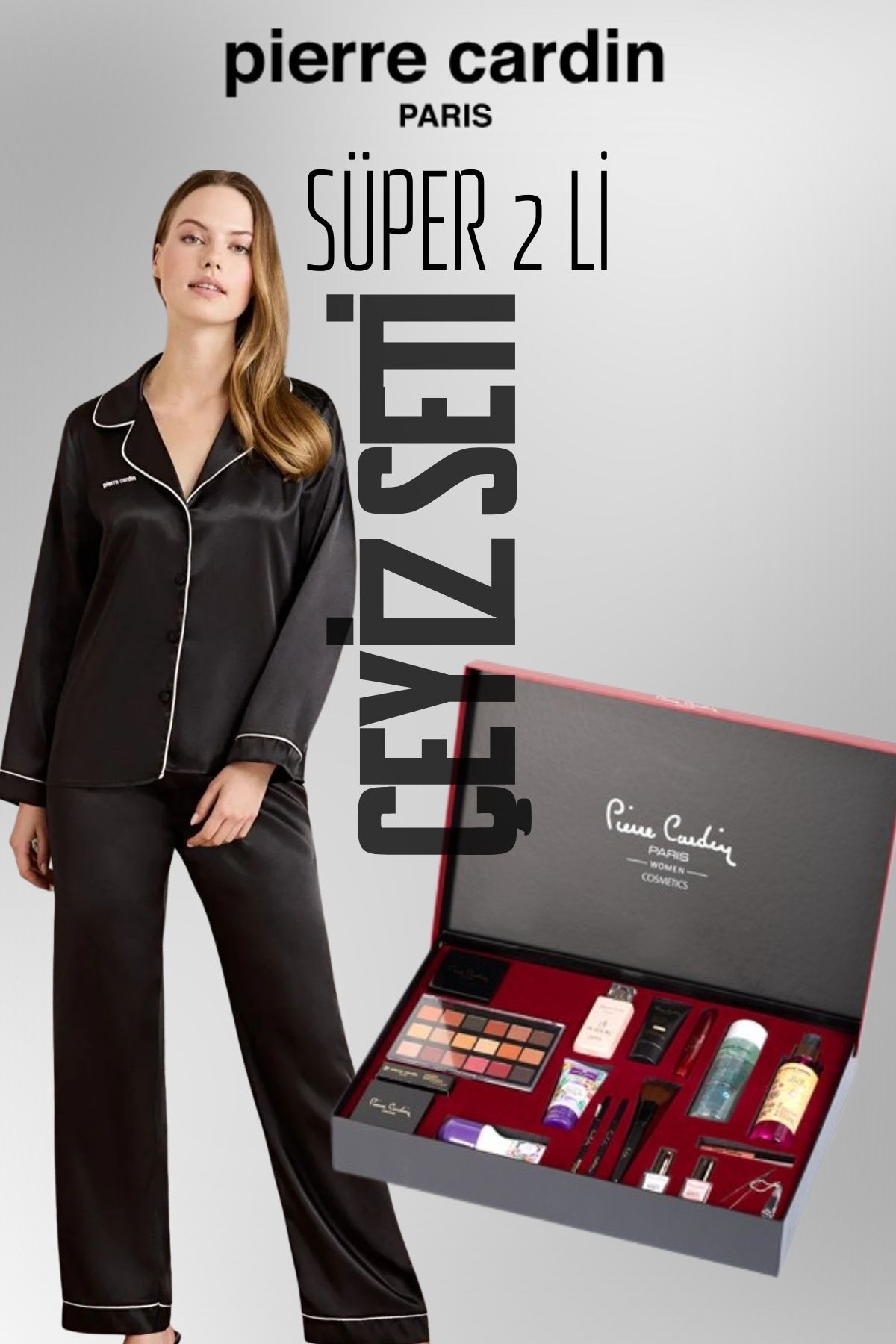 Pierre Cardin Saten Pijama , Kozmetik Çeyiz